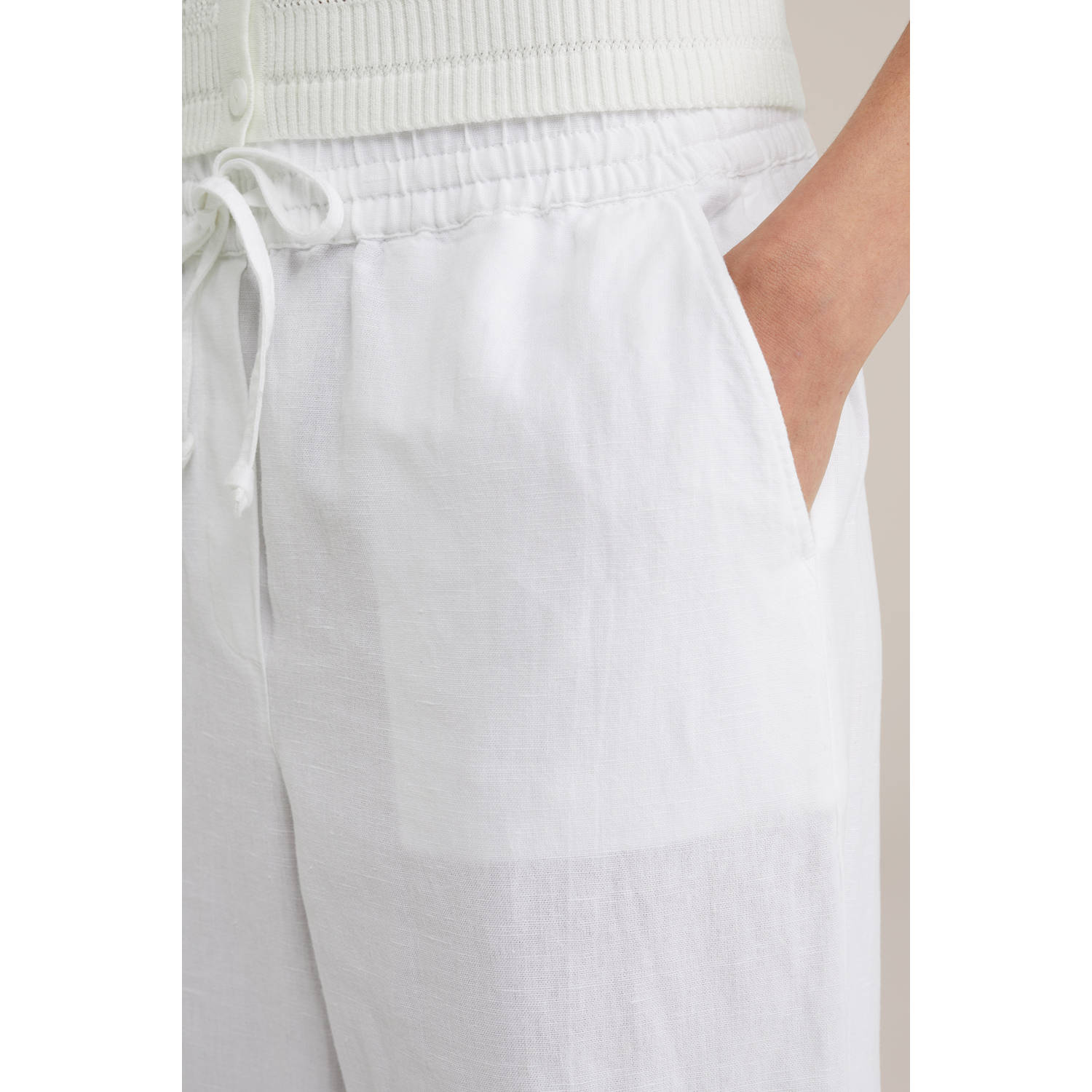 WE Fashion straight regular waist casual broek wit