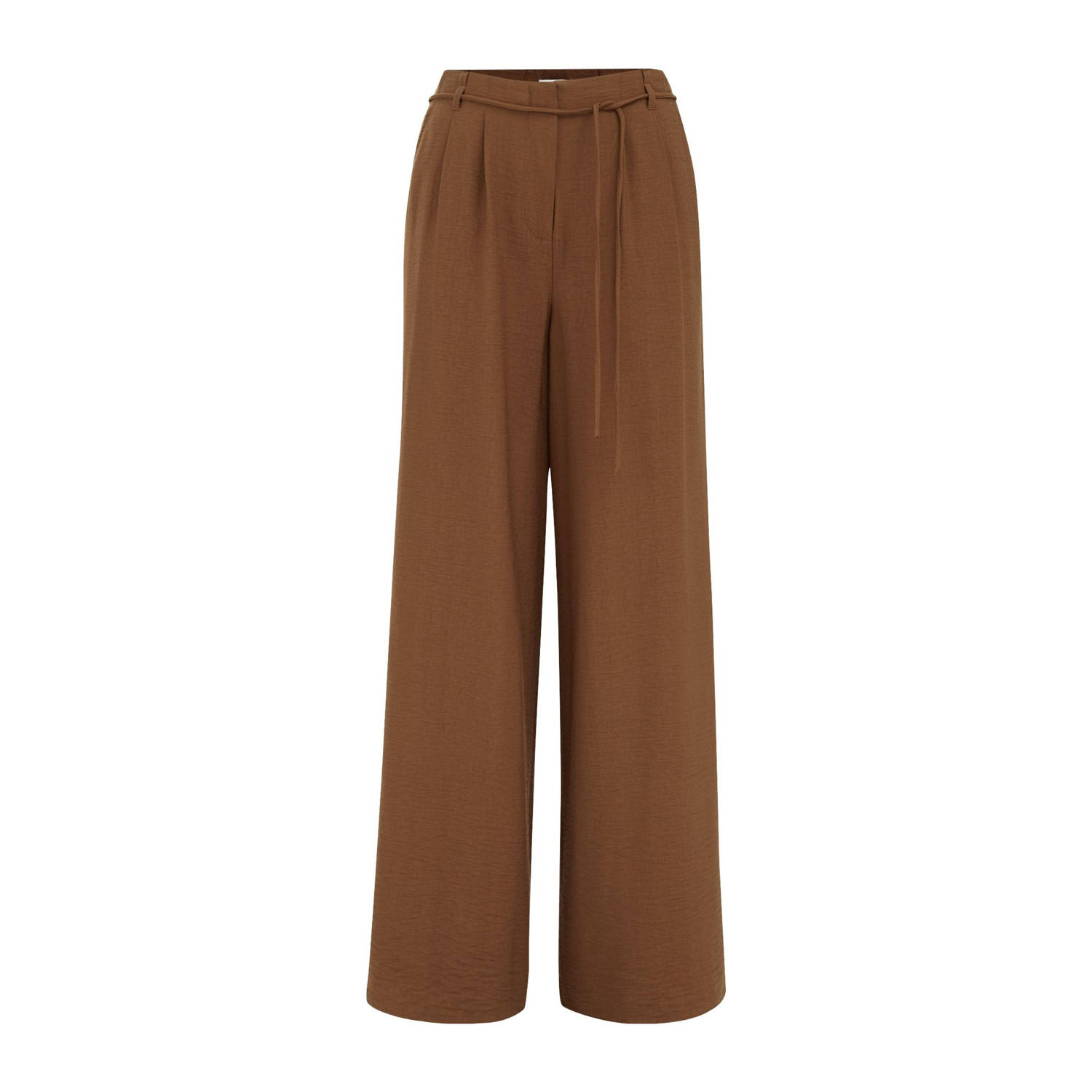 WE Fashion regular waist casual broek bruin