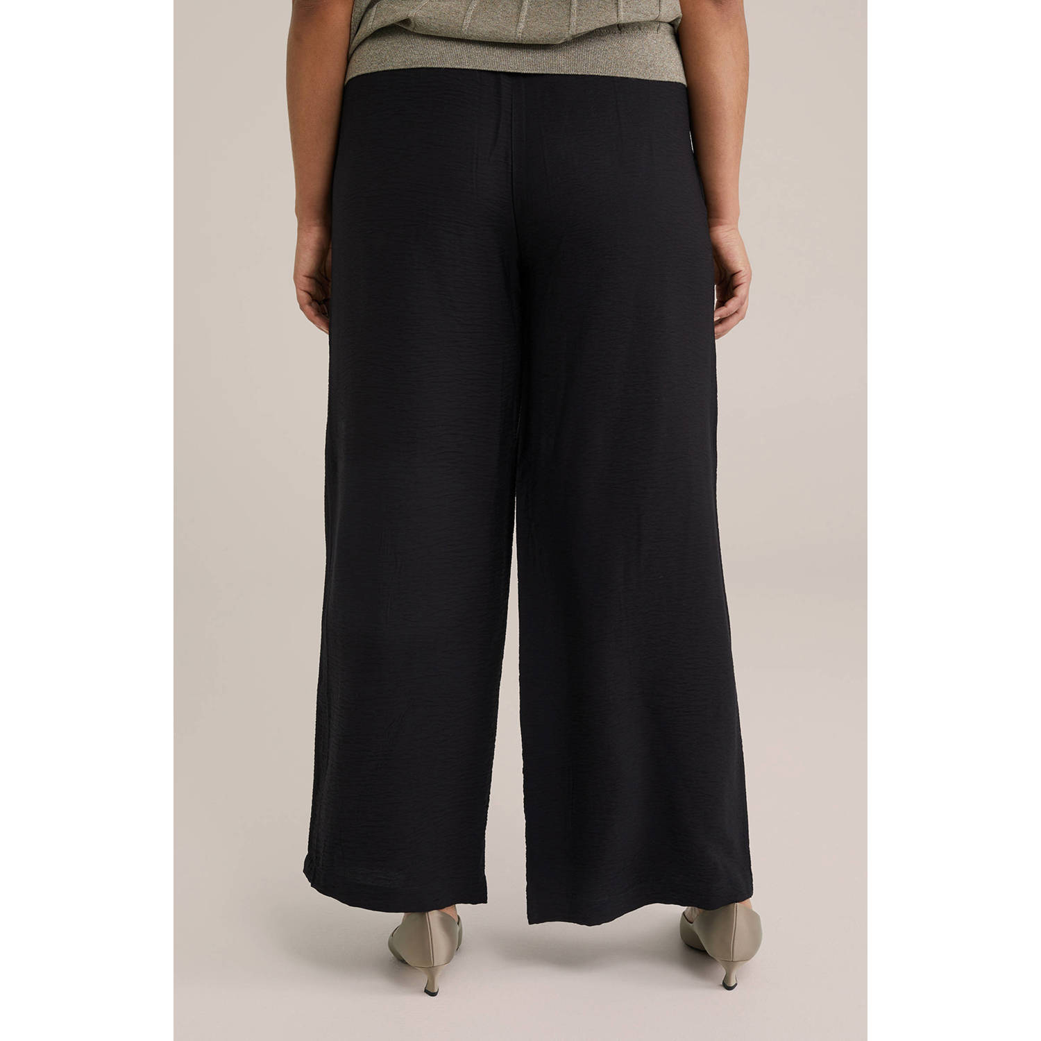 WE Fashion Curve regular waist broek zwart