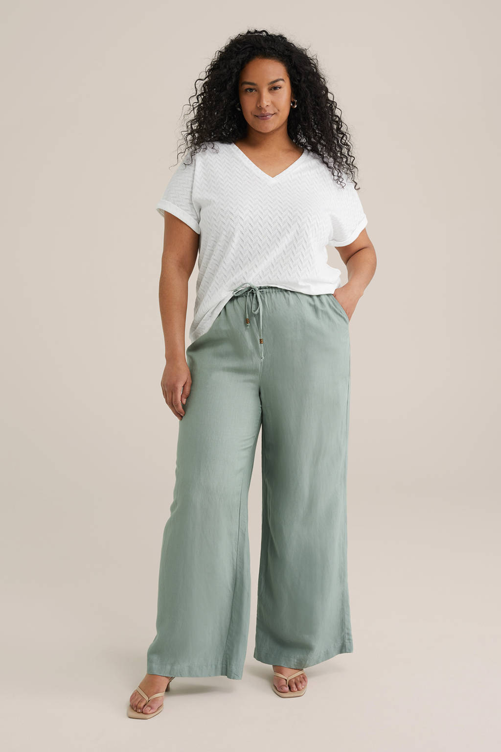 Linnen broek dames casual lichte vrijetijdsbroek met zakken yogabroek losse strandbroek elastische taille harembroek zomerbroek licht en luchtig mousseline broek losse fit strandbroek, geel, 5XL