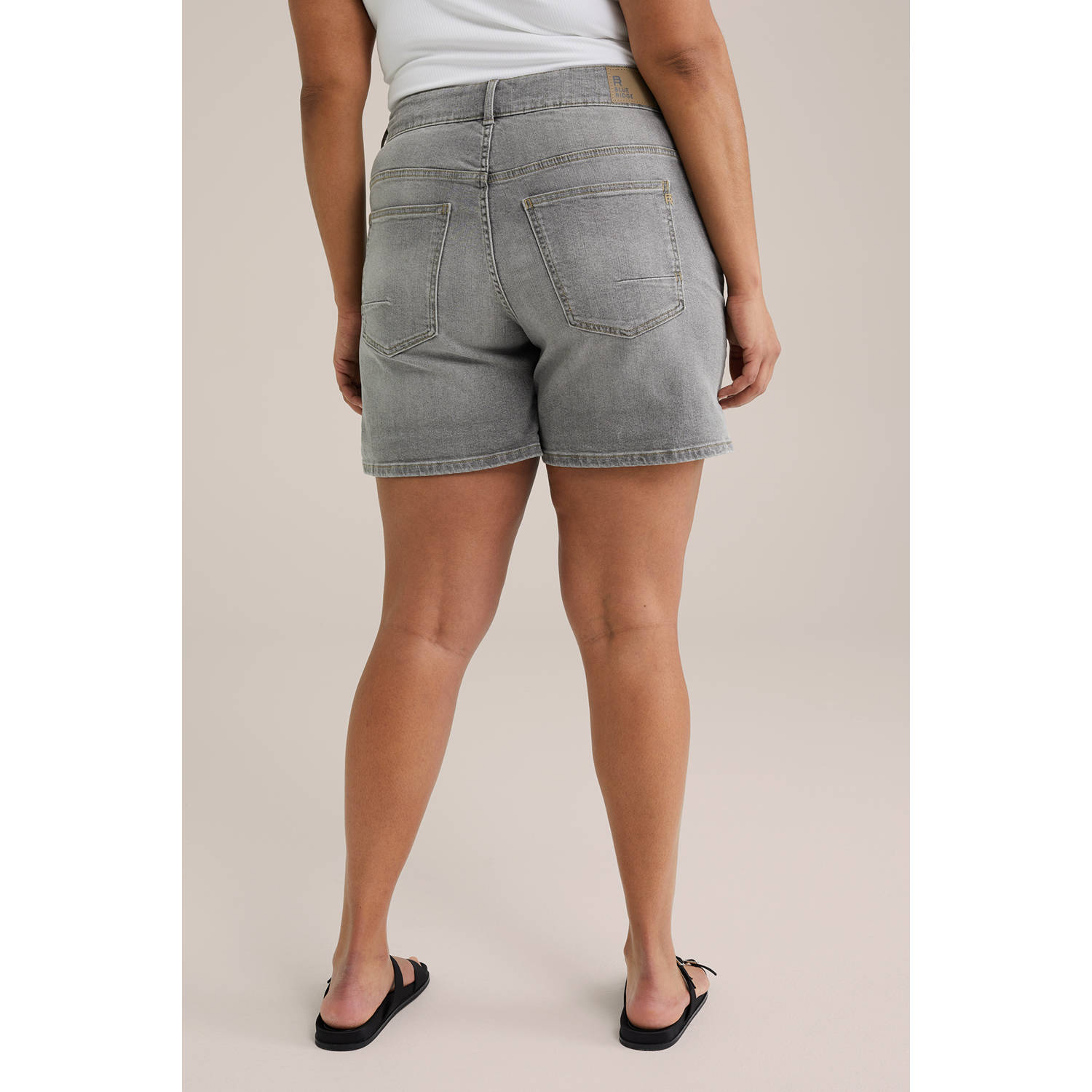 WE Fashion Blue Ridge slim regular waist denim short grey denim