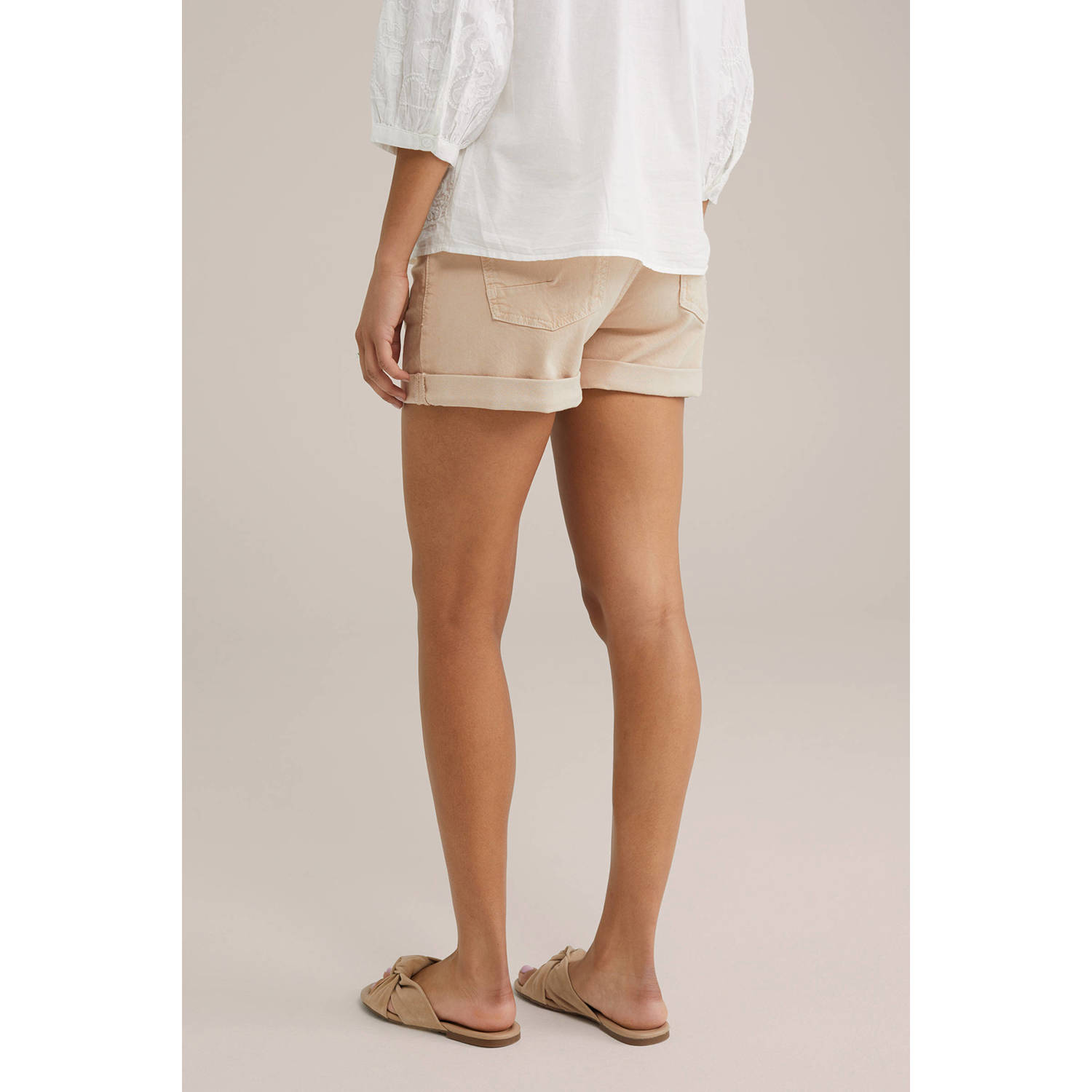 WE Fashion Blue Ridge slim regular waist casual short beige
