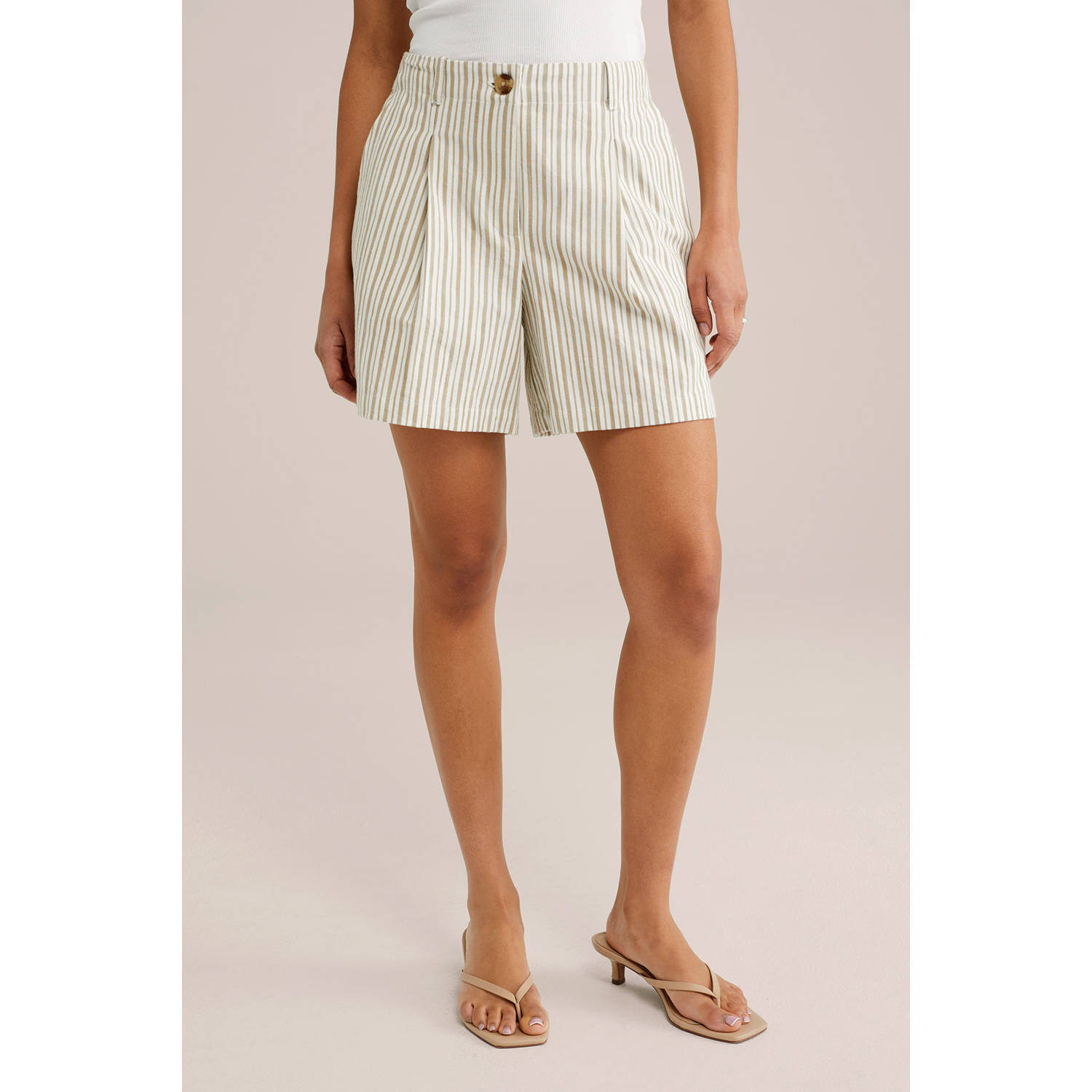 WE Fashion regular waist casual short beige