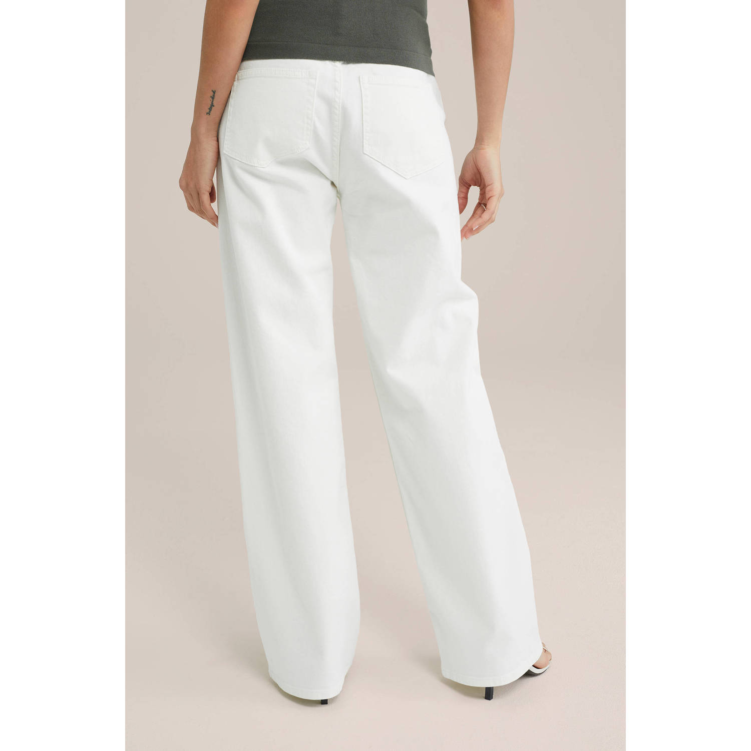 WE Fashion Blue Ridge high waist wide leg jeans ecru