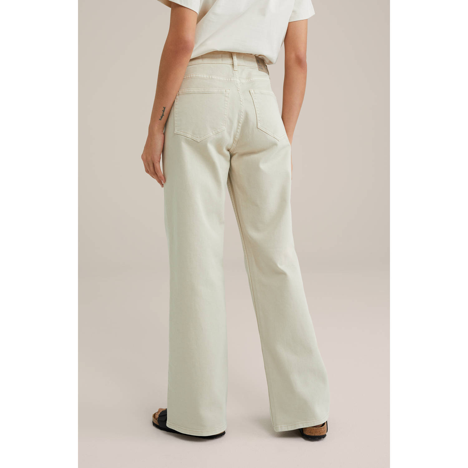 WE Fashion Blue Ridge high waist wide leg jeans beige
