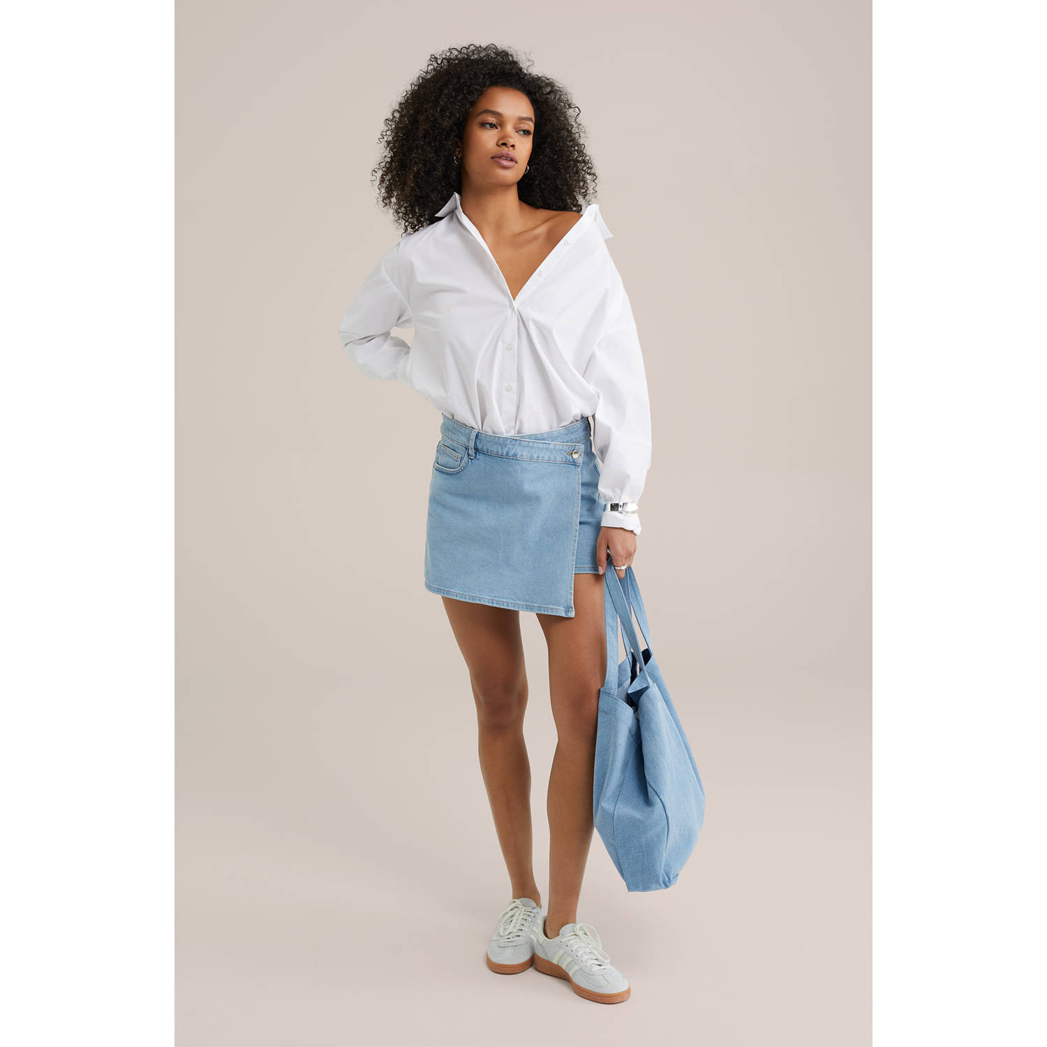 WE Fashion Blue Ridge skort light blue denim