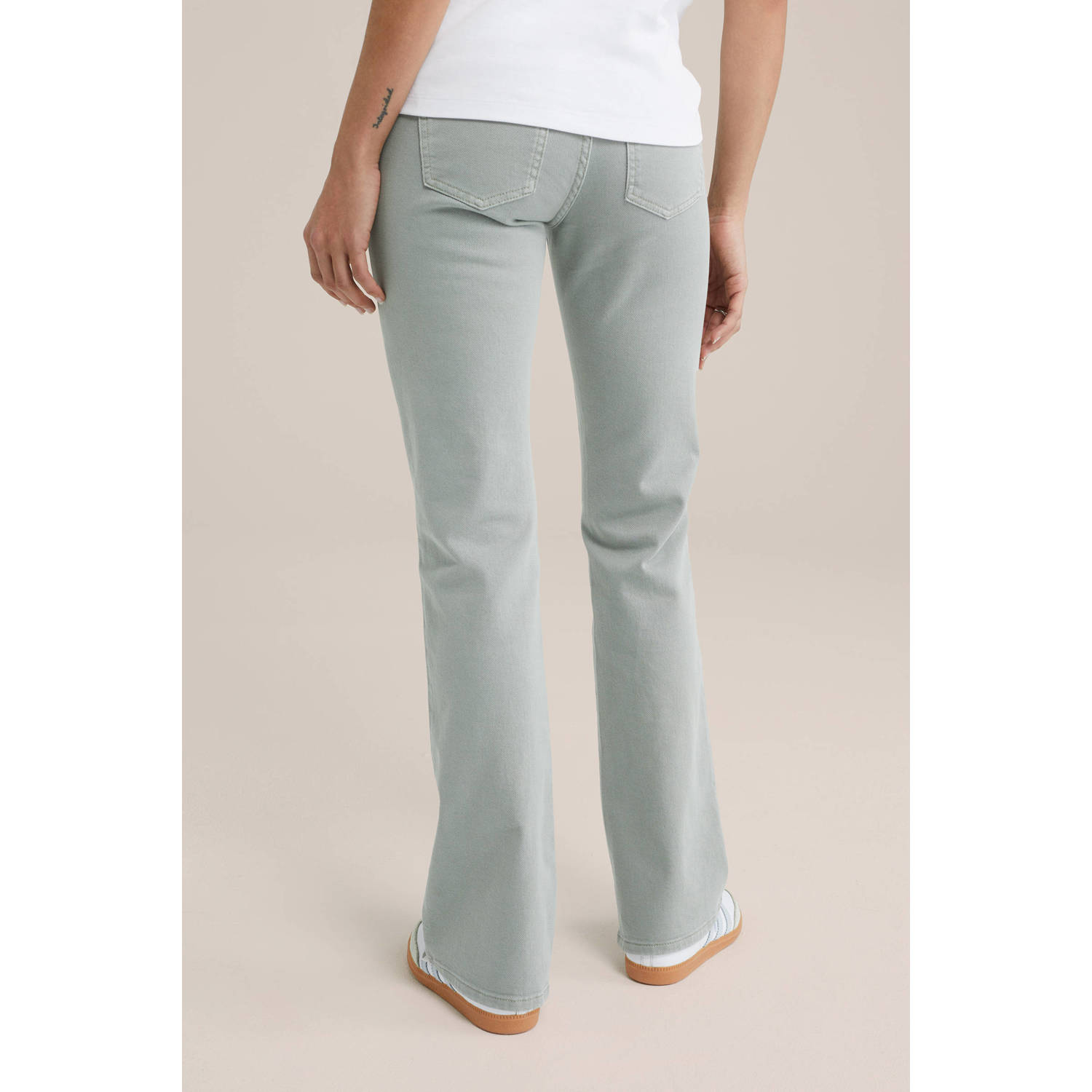 WE Fashion Blue Ridge flared jeans lichtgroen