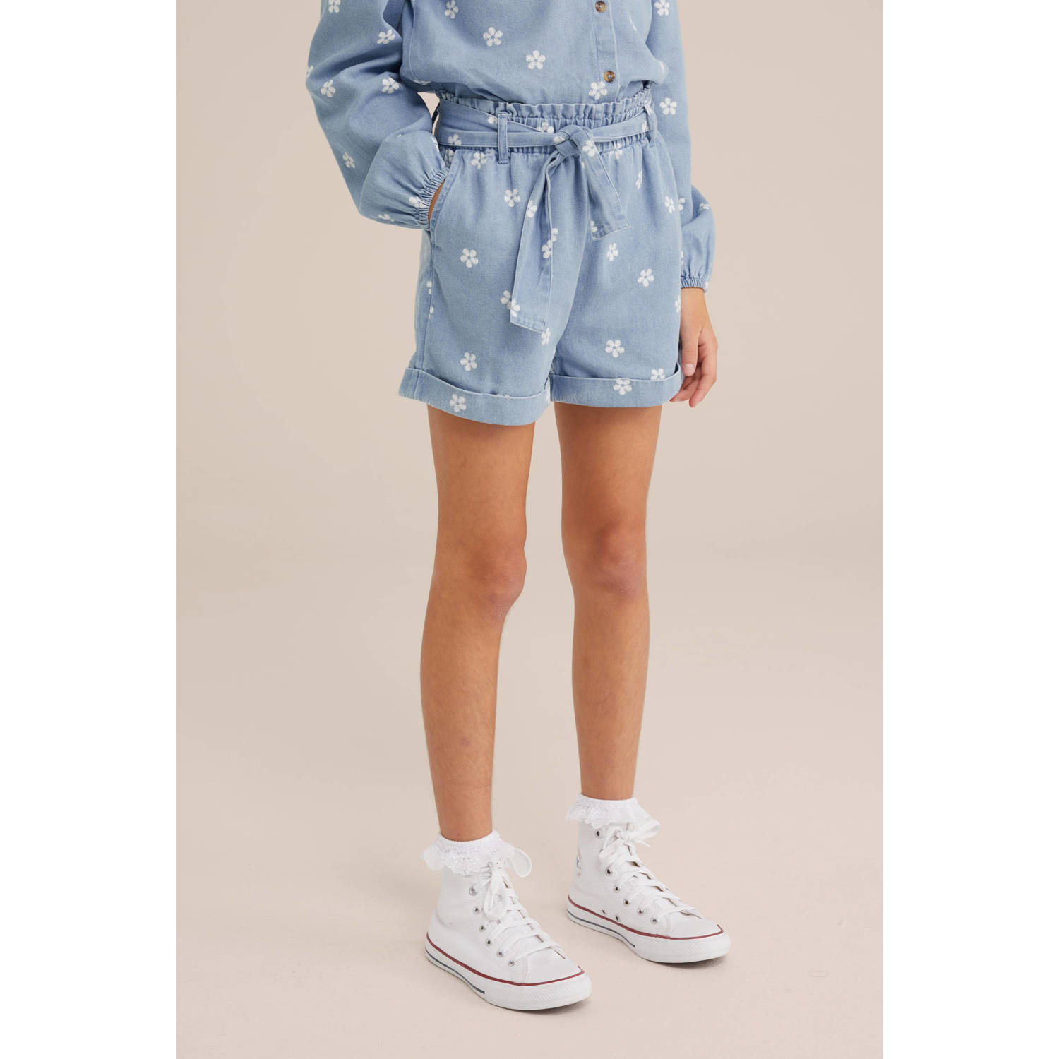 WE Fashion Blue Ridge denim shorts light blue denim