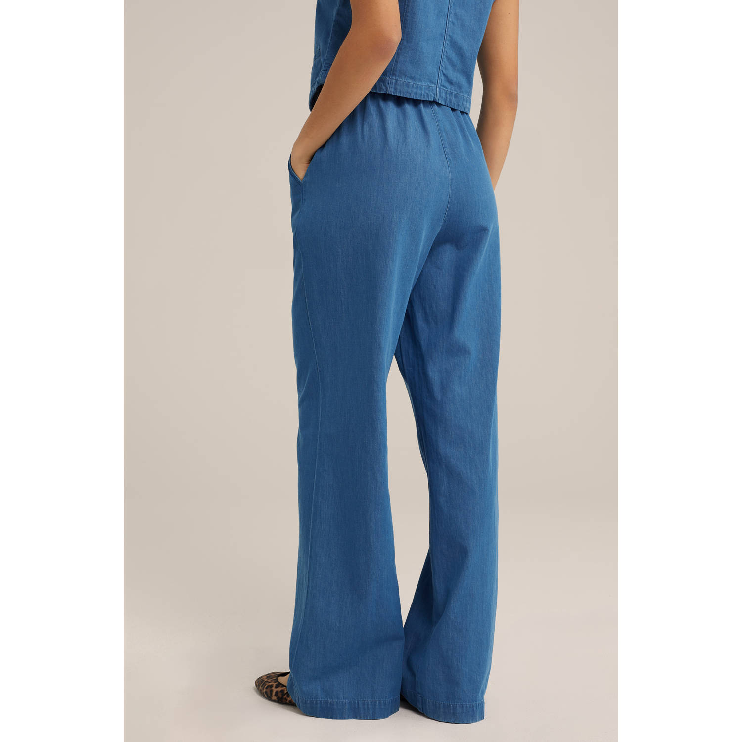 WE Fashion Blue Ridge high waist wide leg jeans medium blue denim