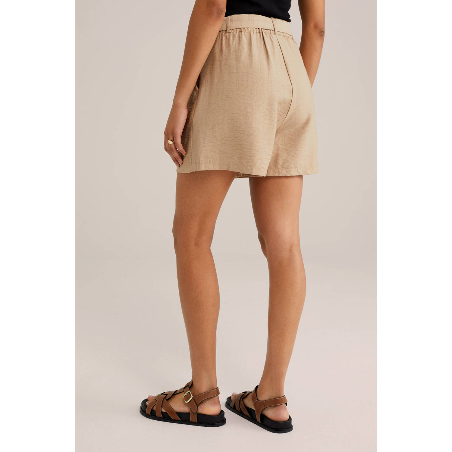 WE Fashion high waist casual short beige