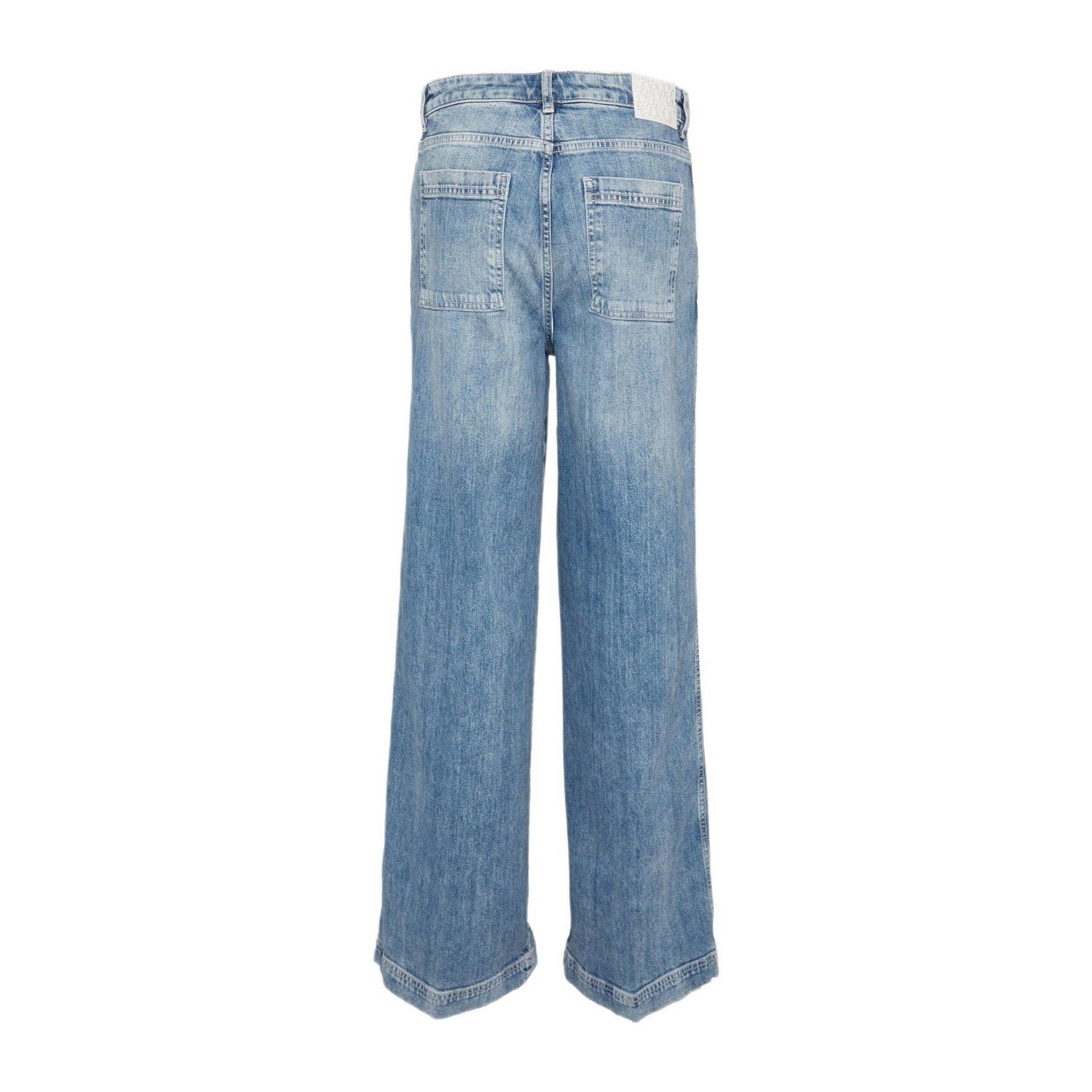 comma casual identity high waist wide leg jeans light blue denim