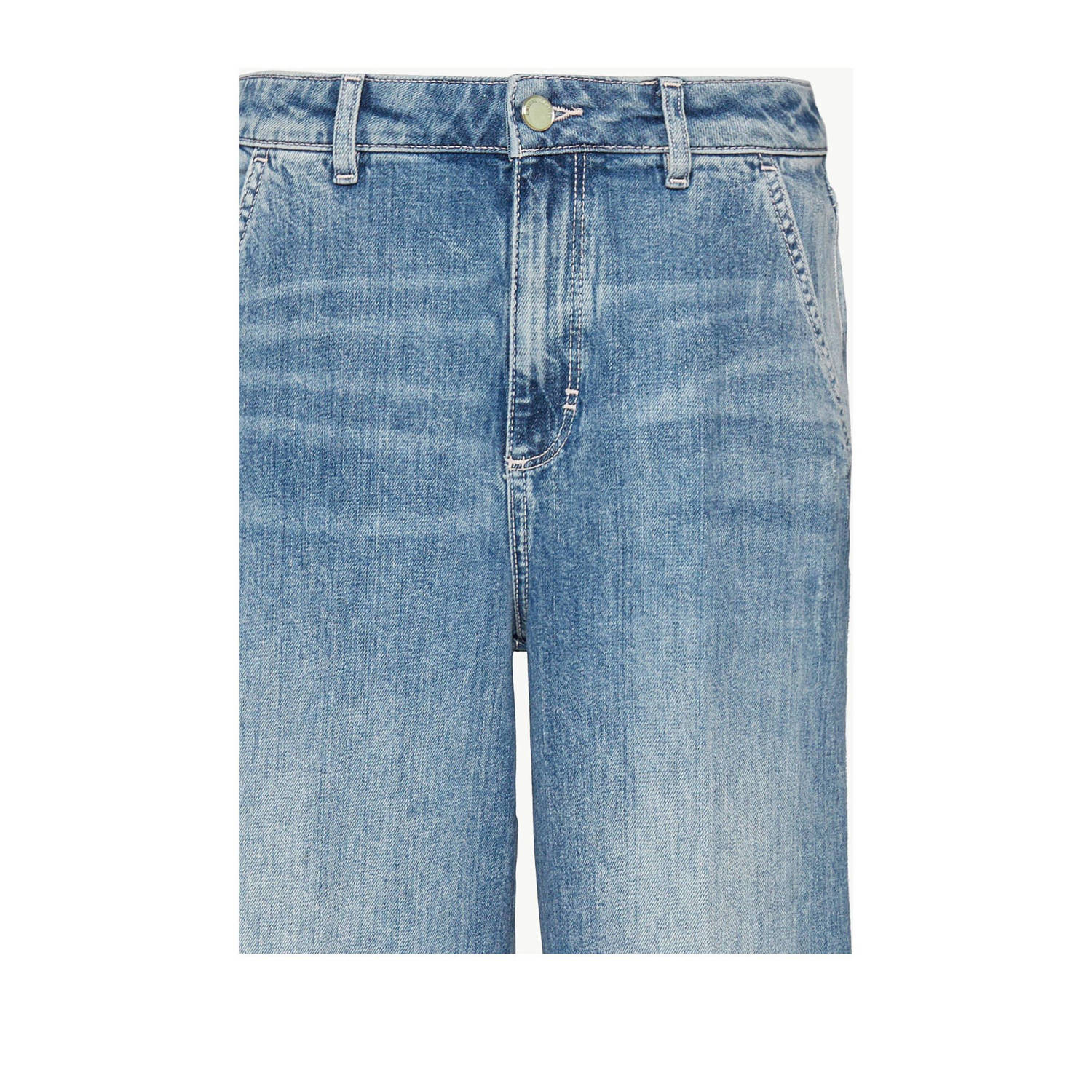 comma casual identity high waist wide leg jeans light blue denim