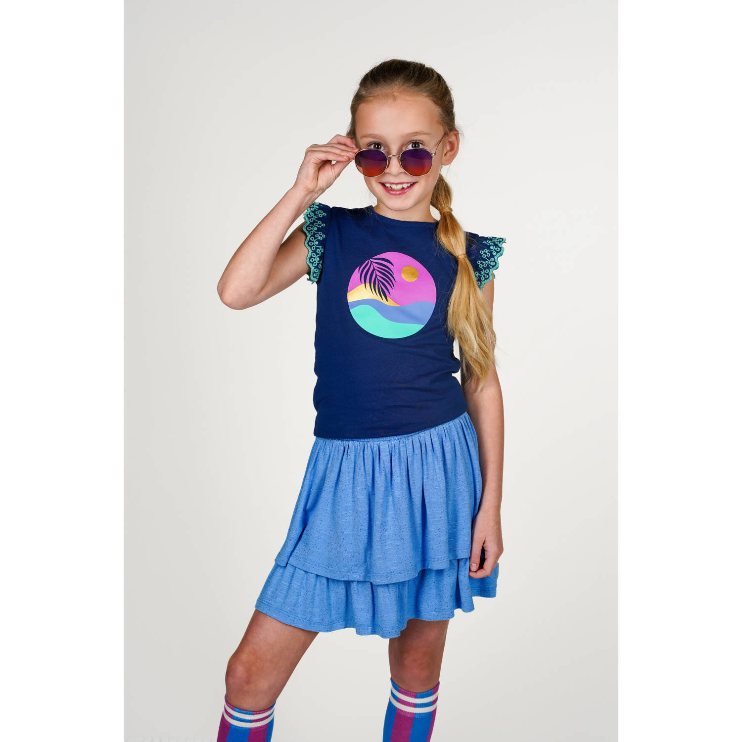 B.Nosy T-shirt donkerblauw broderie