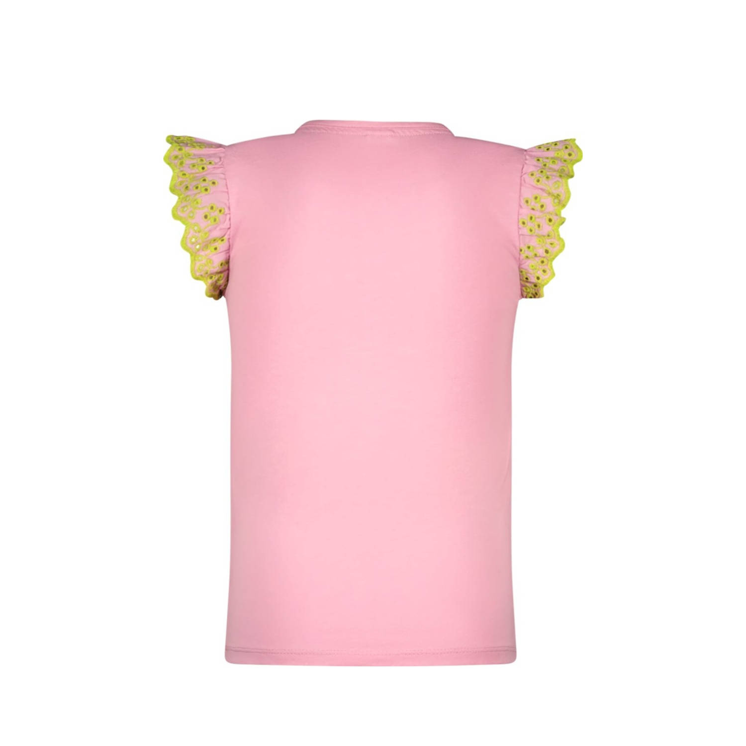 B.Nosy T-shirt roze broderie