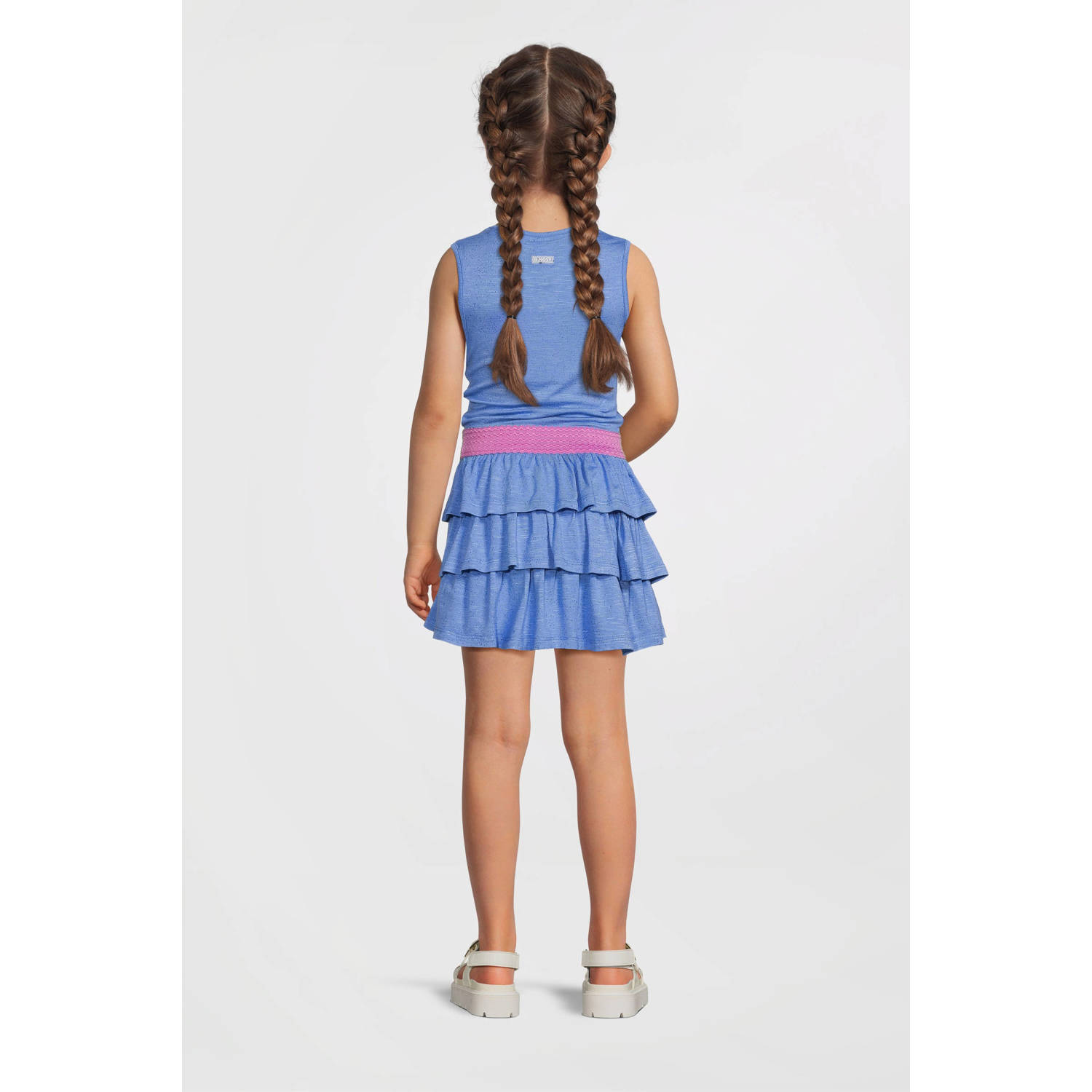 B.Nosy midi jurk met glitter lichtblauw