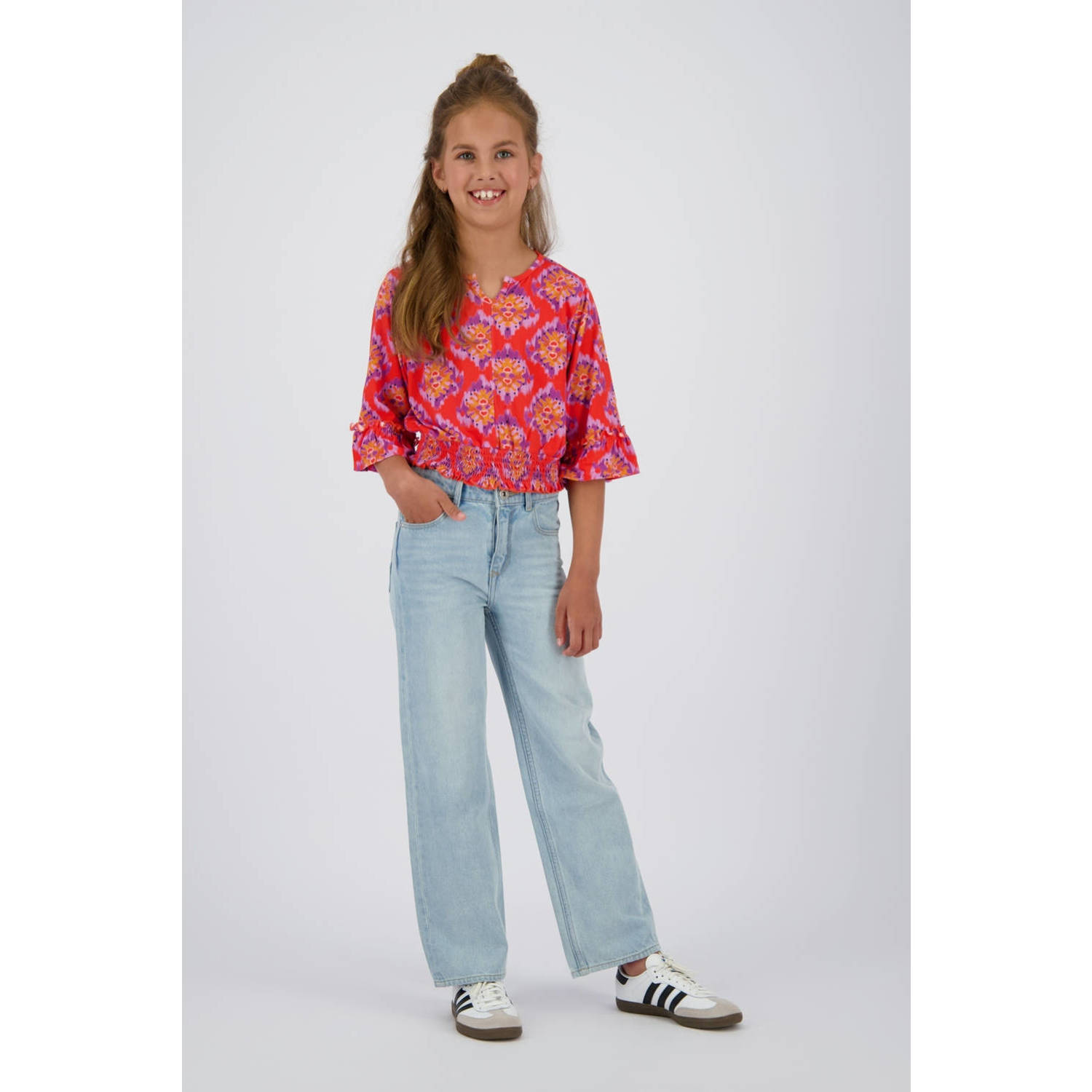 Vingino wide leg regular waist jeans light blue denim