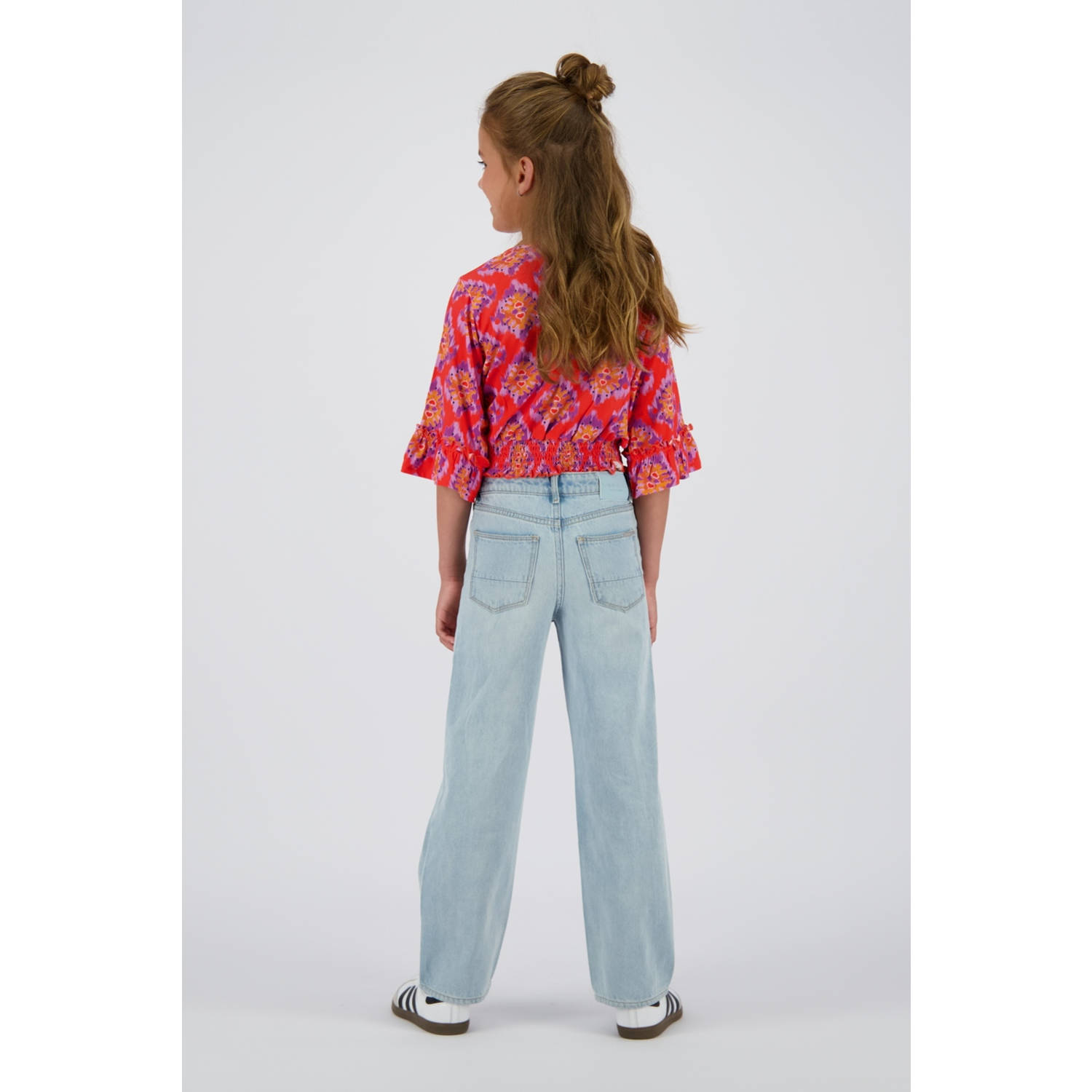 Vingino wide leg regular waist jeans light blue denim