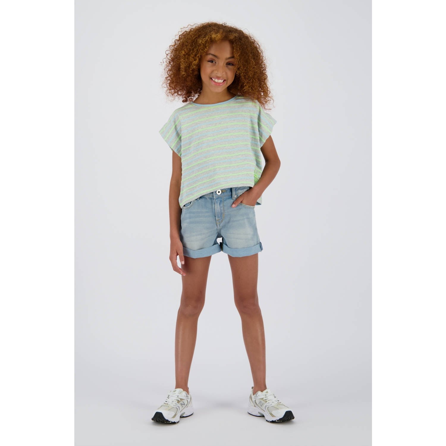 Vingino regular denim short light blue denim