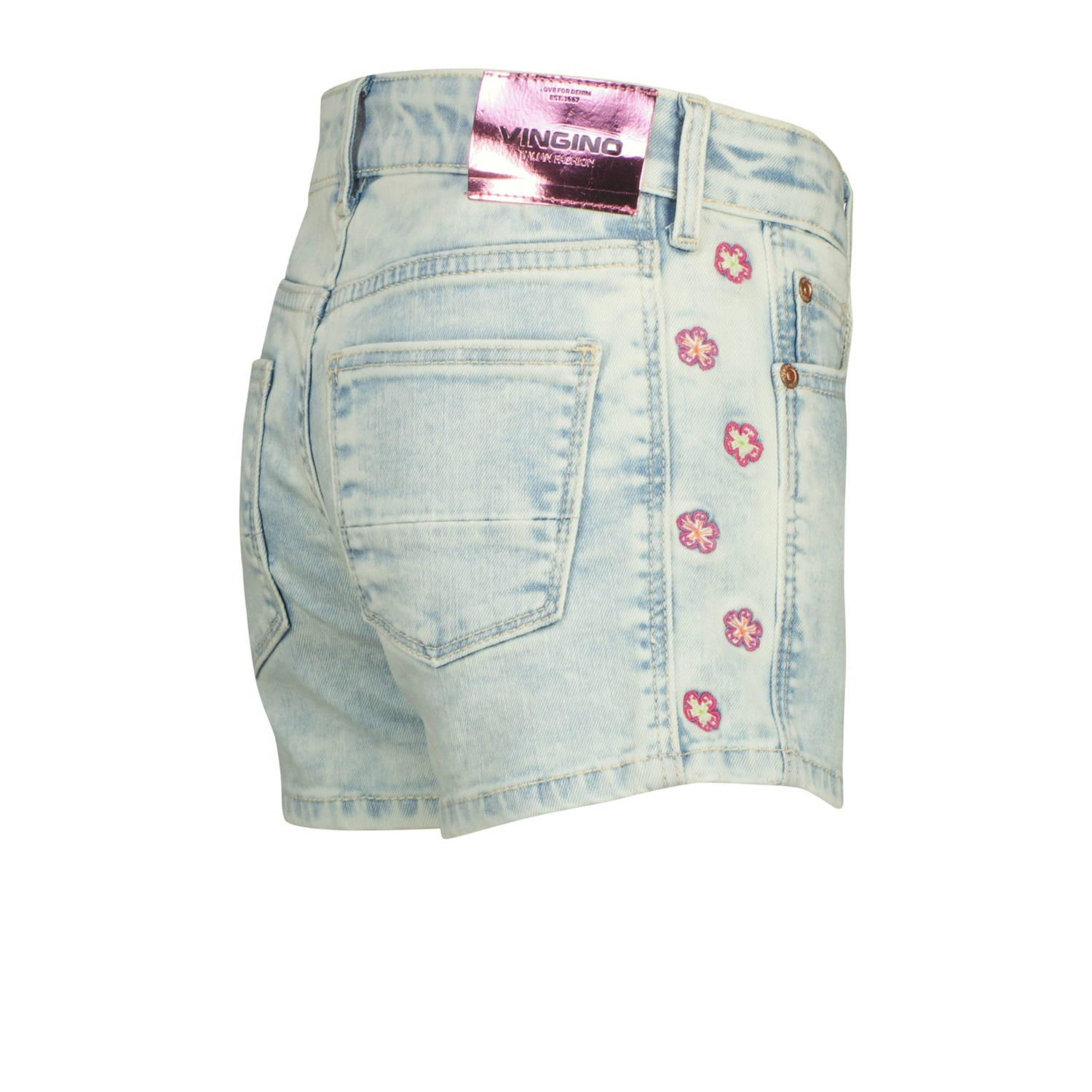 Vingino regular denim short light blue denim