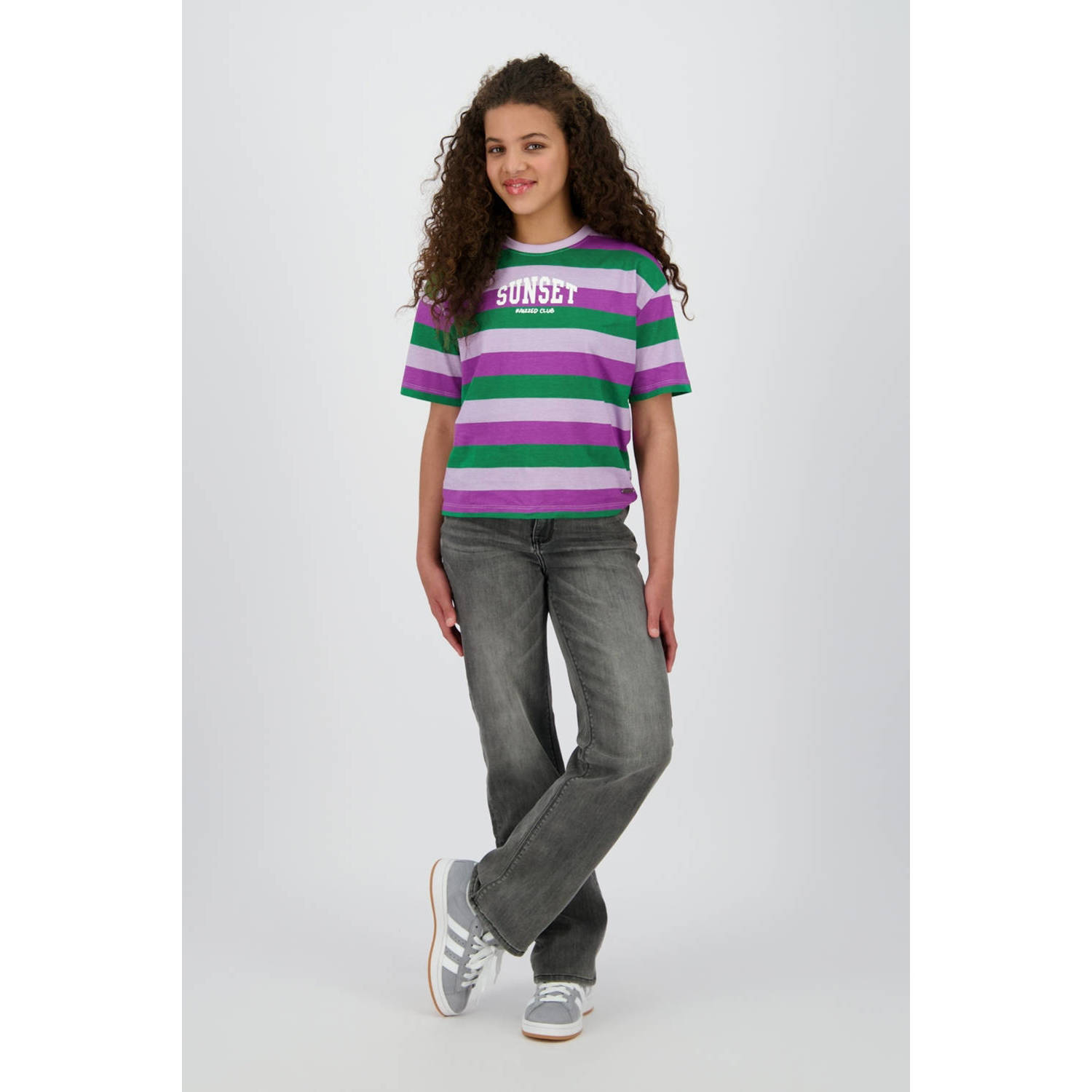 Raizzed wide leg regular waist jeans grey denim