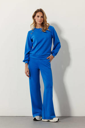 straight regular waist casual broek blauw