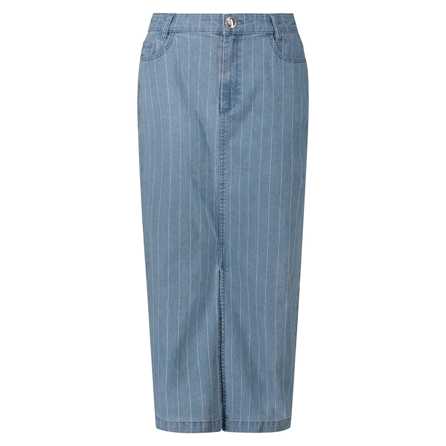 Tramontana Pinstripe Denim Maxi Skirt Blue Dames