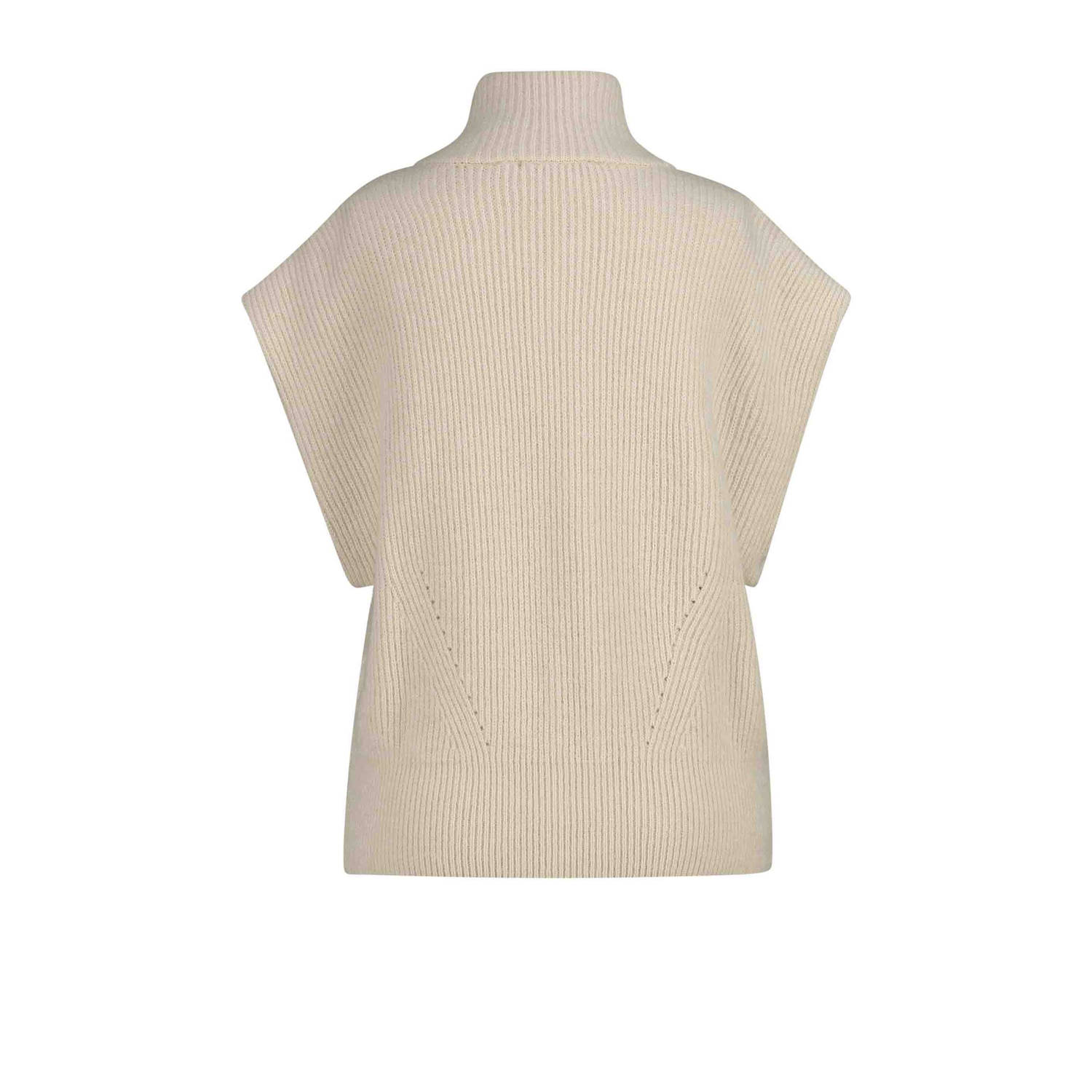Expresso vest ecru rib gebreid