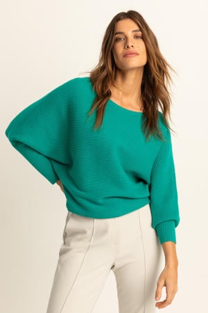 trui groen rib gebreid