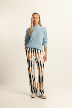 wide leg high waist broek multi