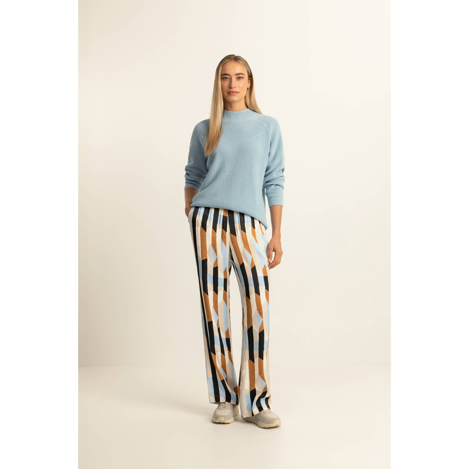 Expresso wide leg high waist broek multi