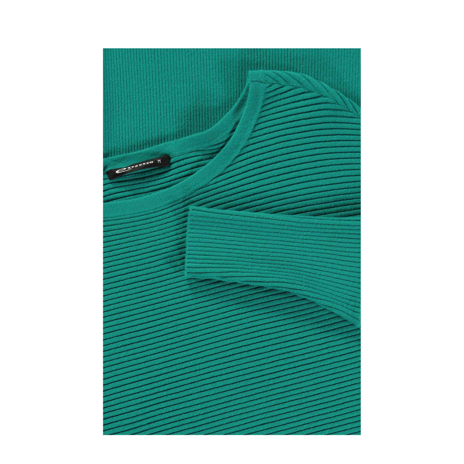 Expresso midi jurk rib gebreid groen