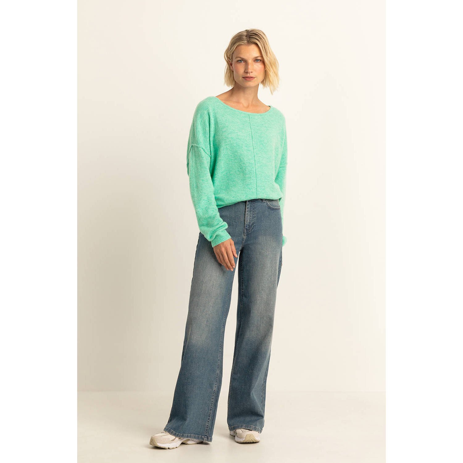 Expresso high waist wide leg jeans medium blue denim