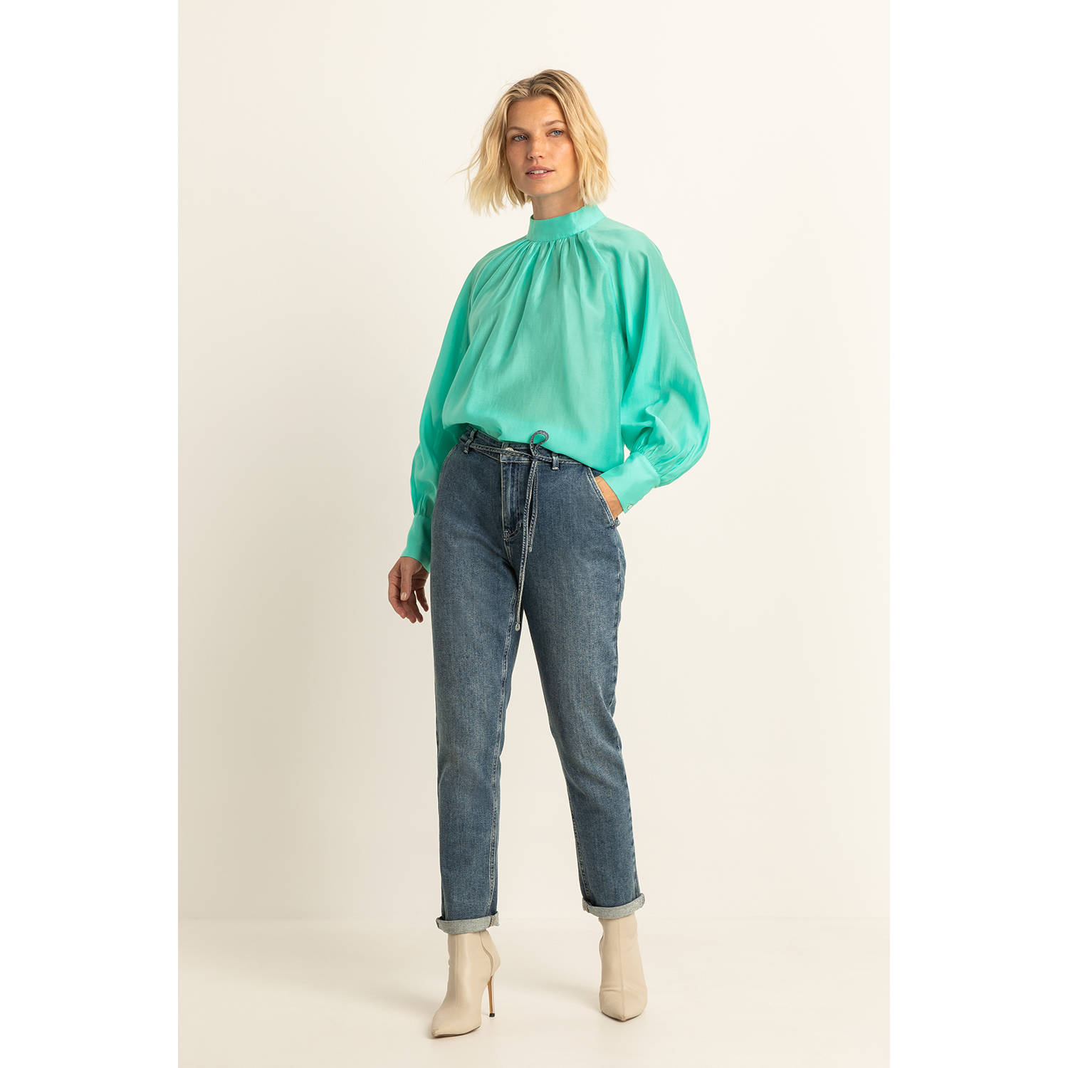 Expresso high waist slim fit jeans medium blue denim