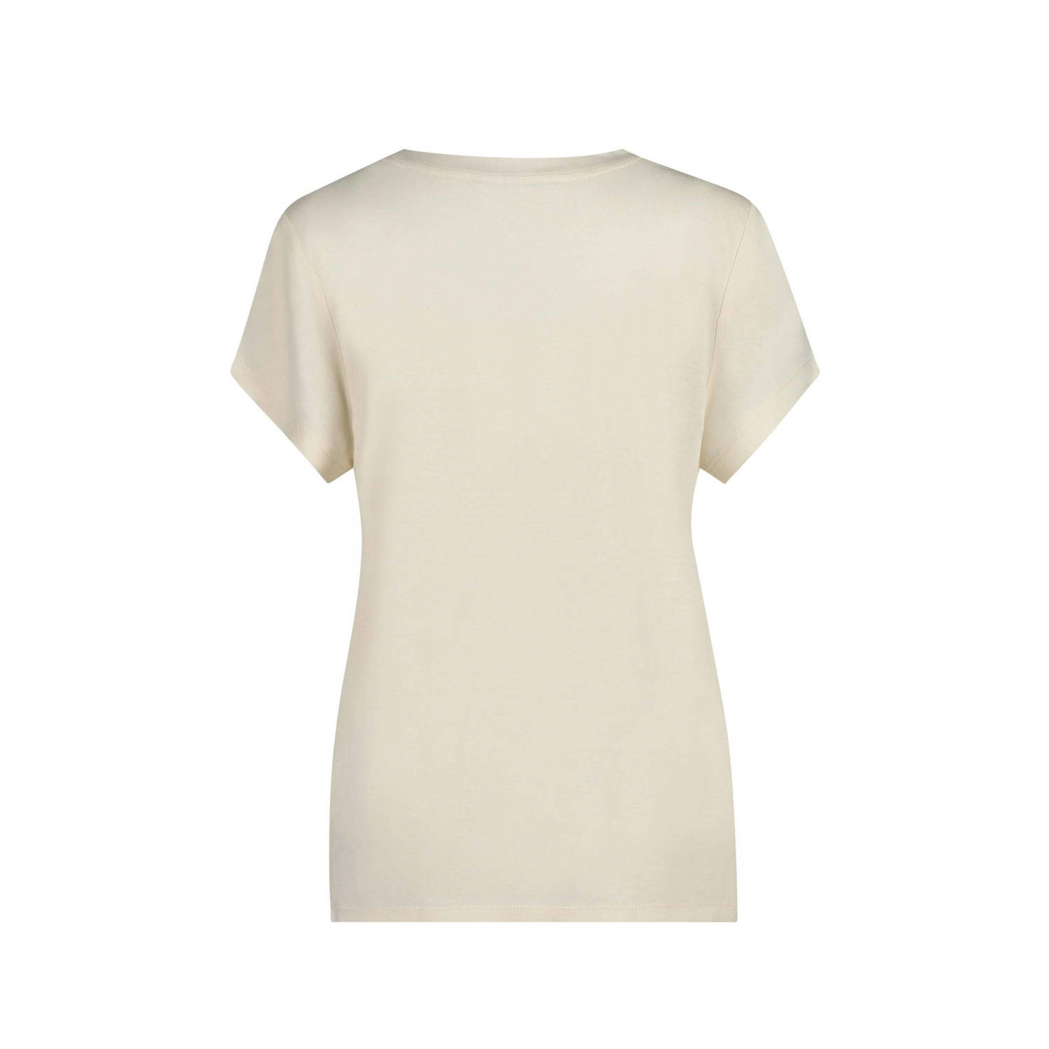 Expresso T-shirt ecru met pailletten