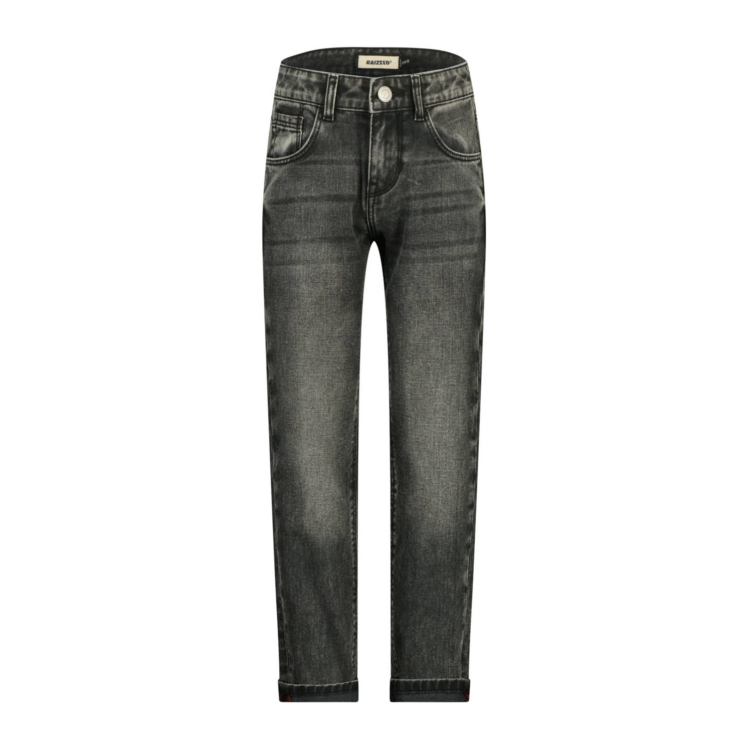 Raizzed straight fit regular waist jeans black denim