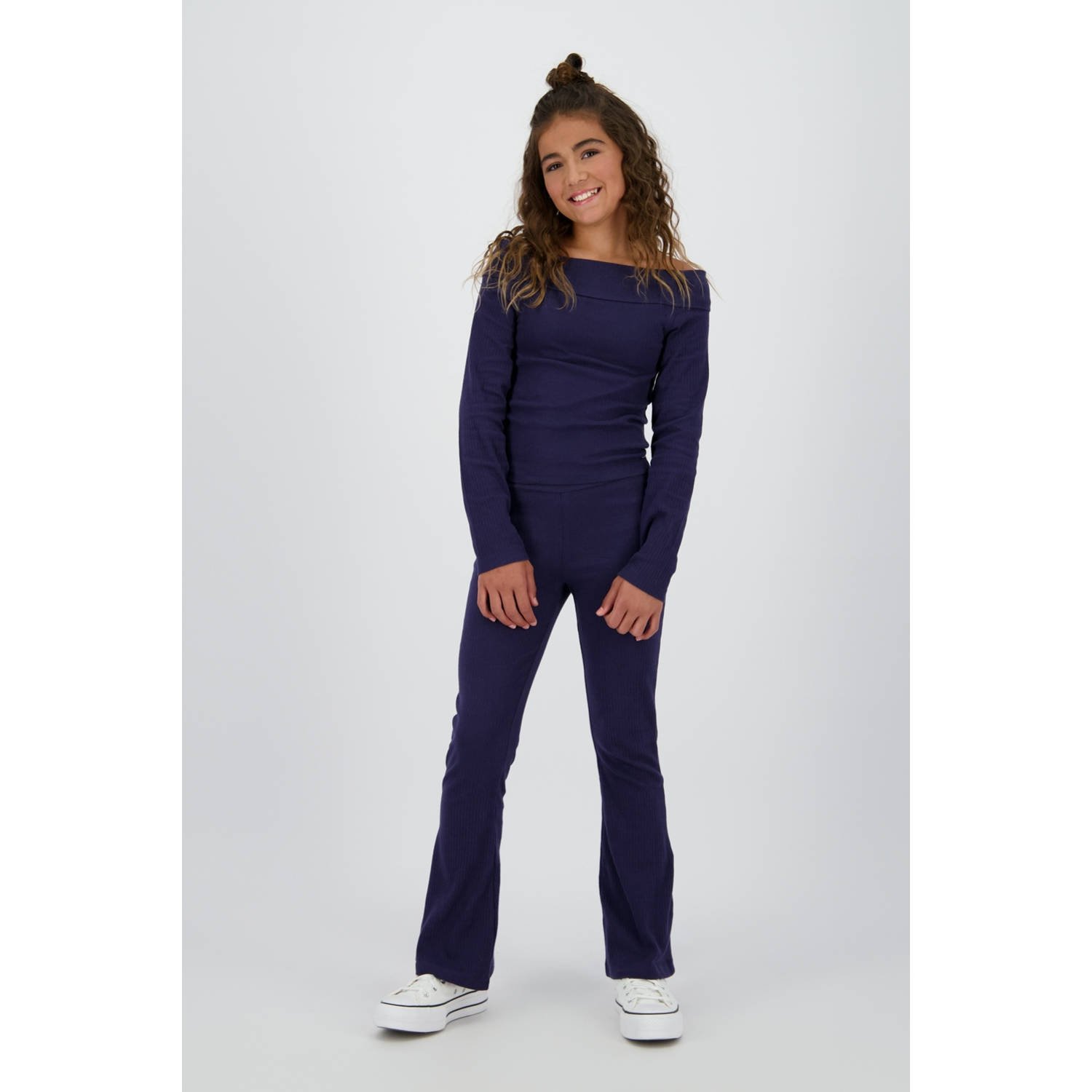 Raizzed flared legging donkerblauw