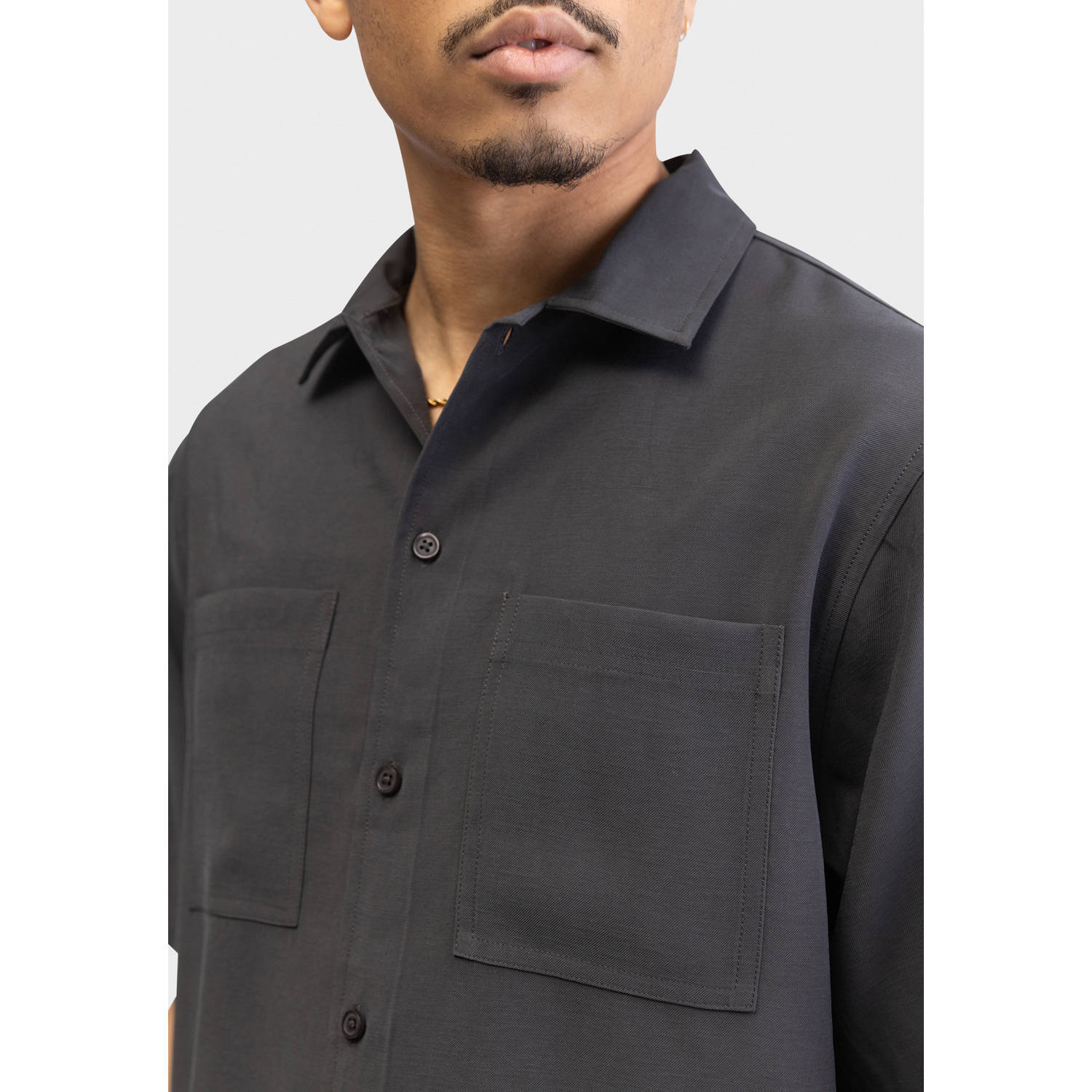 Redefined Rebel loose overhemd RRDerek antraciet
