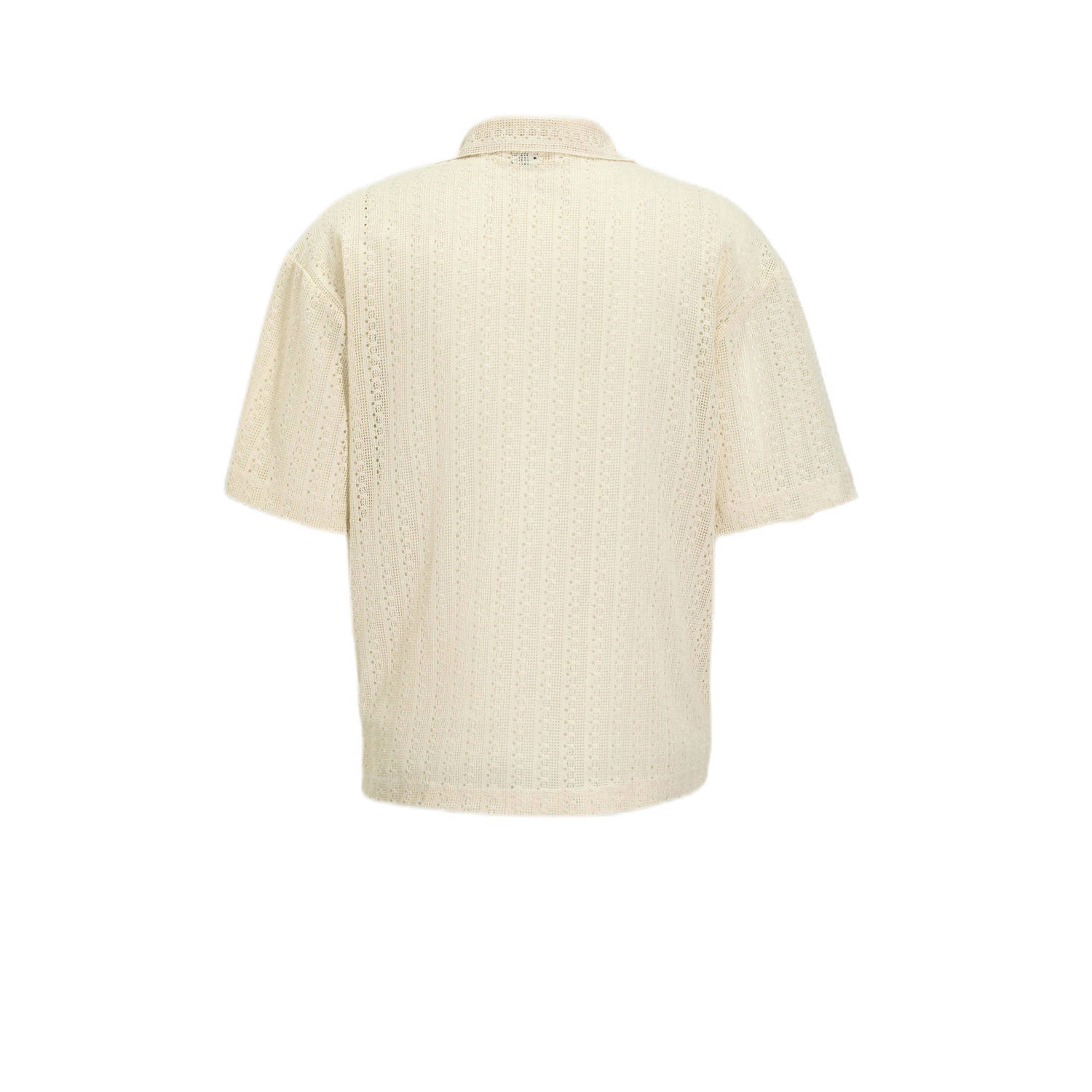 Redefined Rebel casual overhemd met ingebreid patroon ecru
