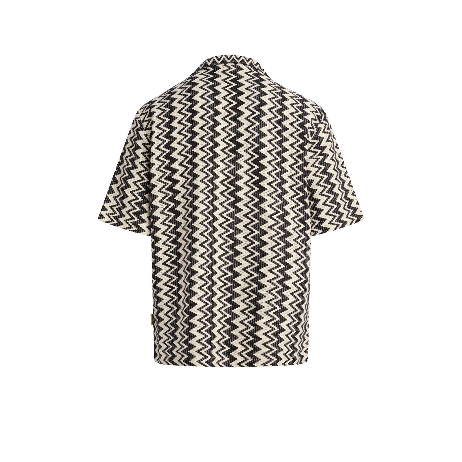 Redefined Rebel casual overhemd met ingebreid patroon zwart