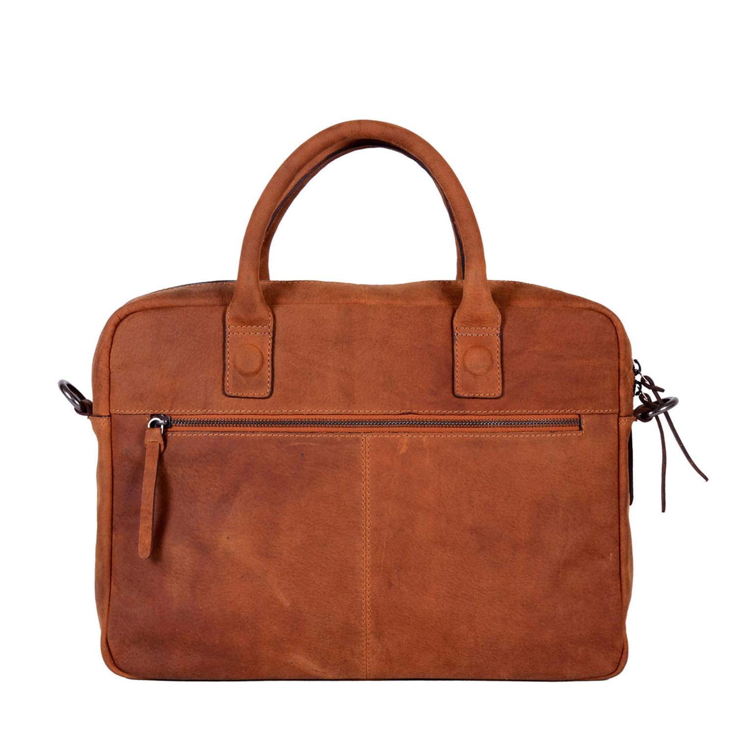 DSTRCT 15.4 leren laptoptas Bravo cognac