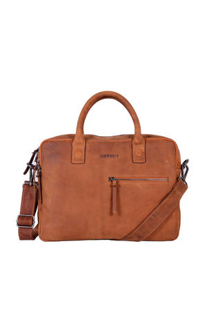 15.4 inch leren laptoptas Bravo cognac