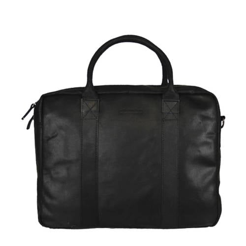 DSTRCT 15.6 leren laptoptas Limited zwart afbeelding