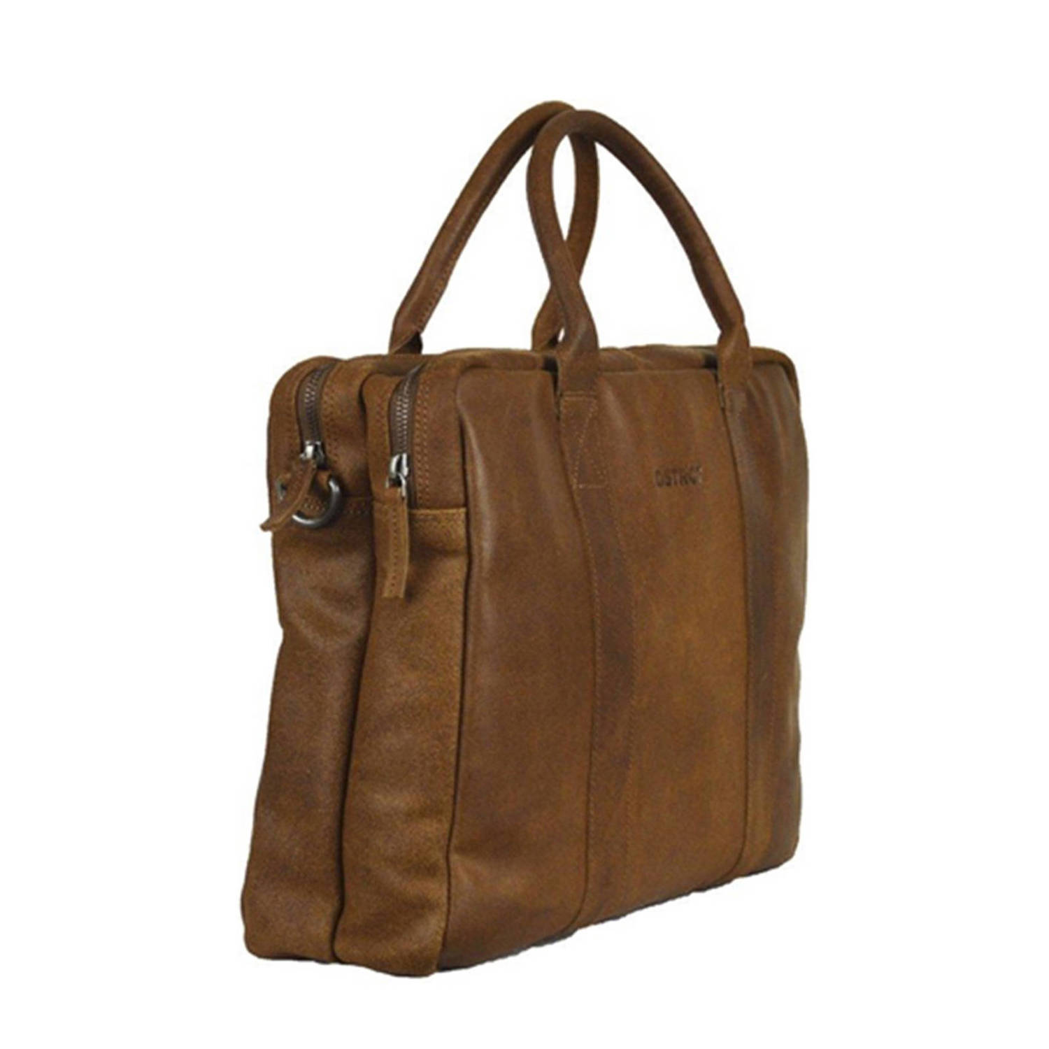 DSTRCT 15.6 leren laptoptas Limited cognac