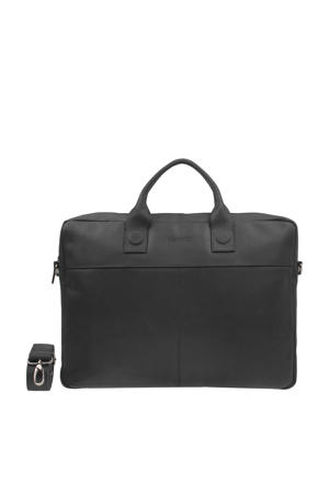  17 leren laptoptas Quebec zwart