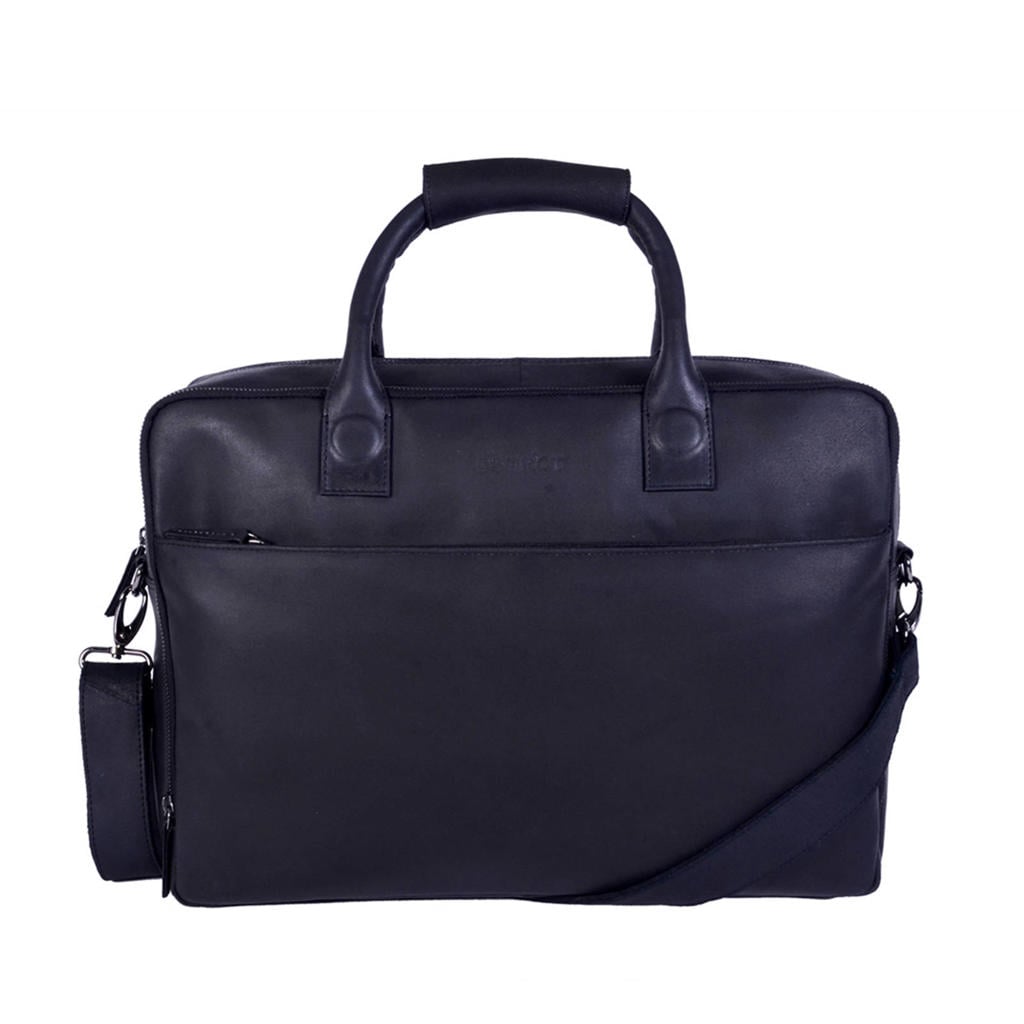 DSTRCT 17 leren laptoptas November zwart