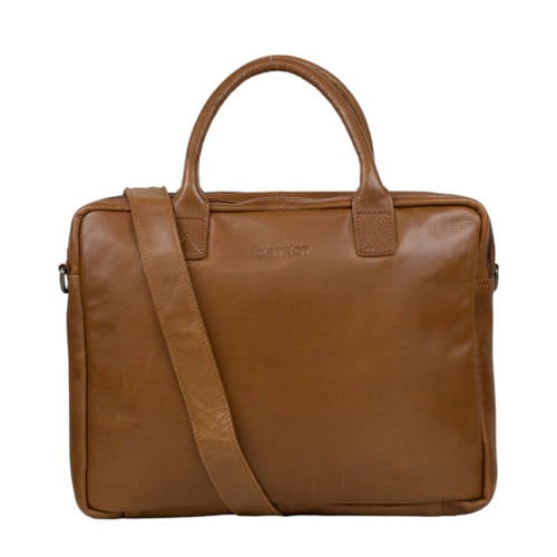 DSTRCT 15.6 leren laptoptas cognac afbeelding