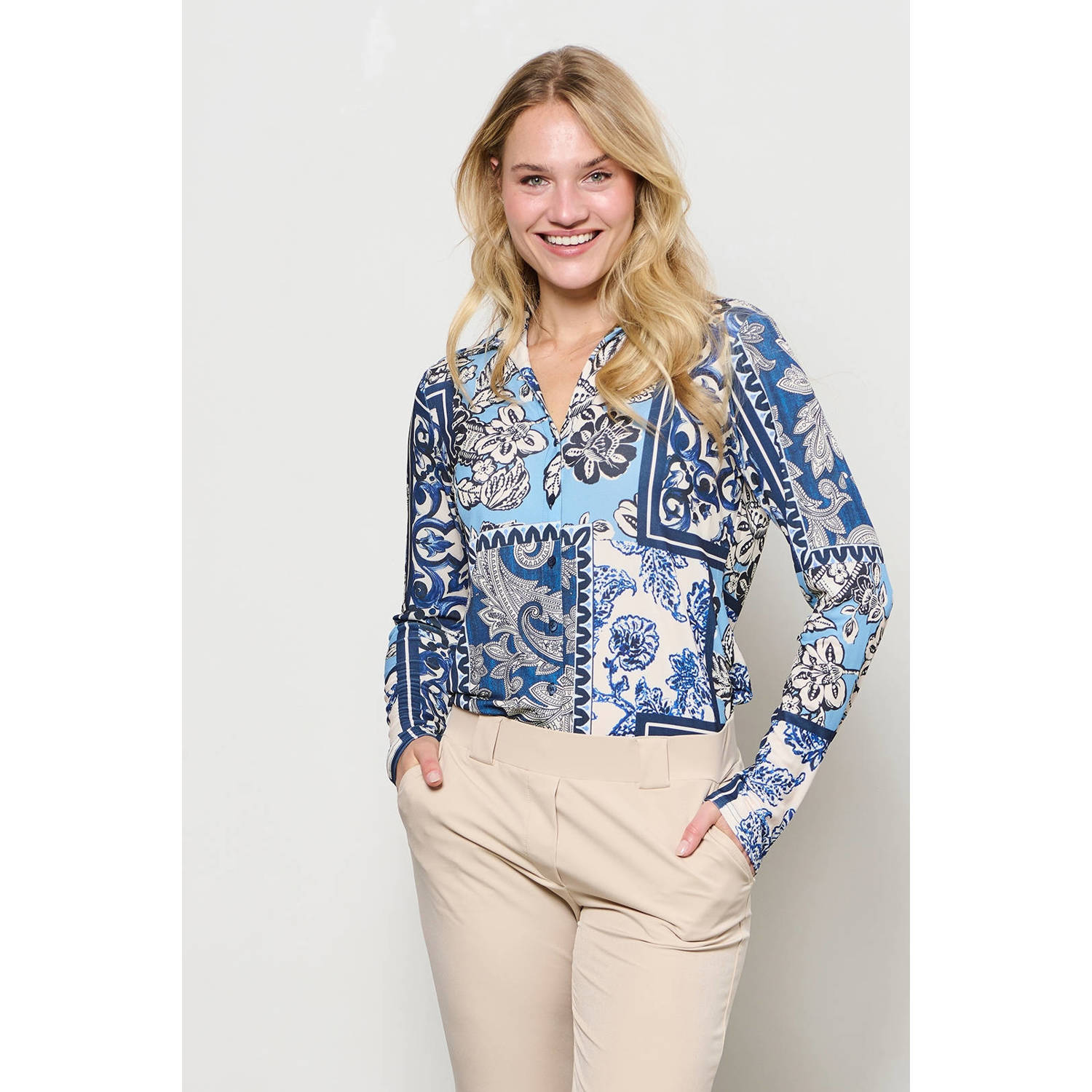 &Co Woman Moulante Longue Manches Haut Multicolor Dames