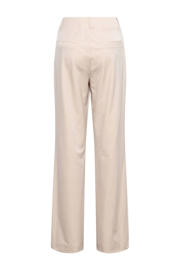 thumbnail: Crème dames &Co Woman regular waist broek crème van polyamide met loose fit, rits- en knoopsluiting en effen