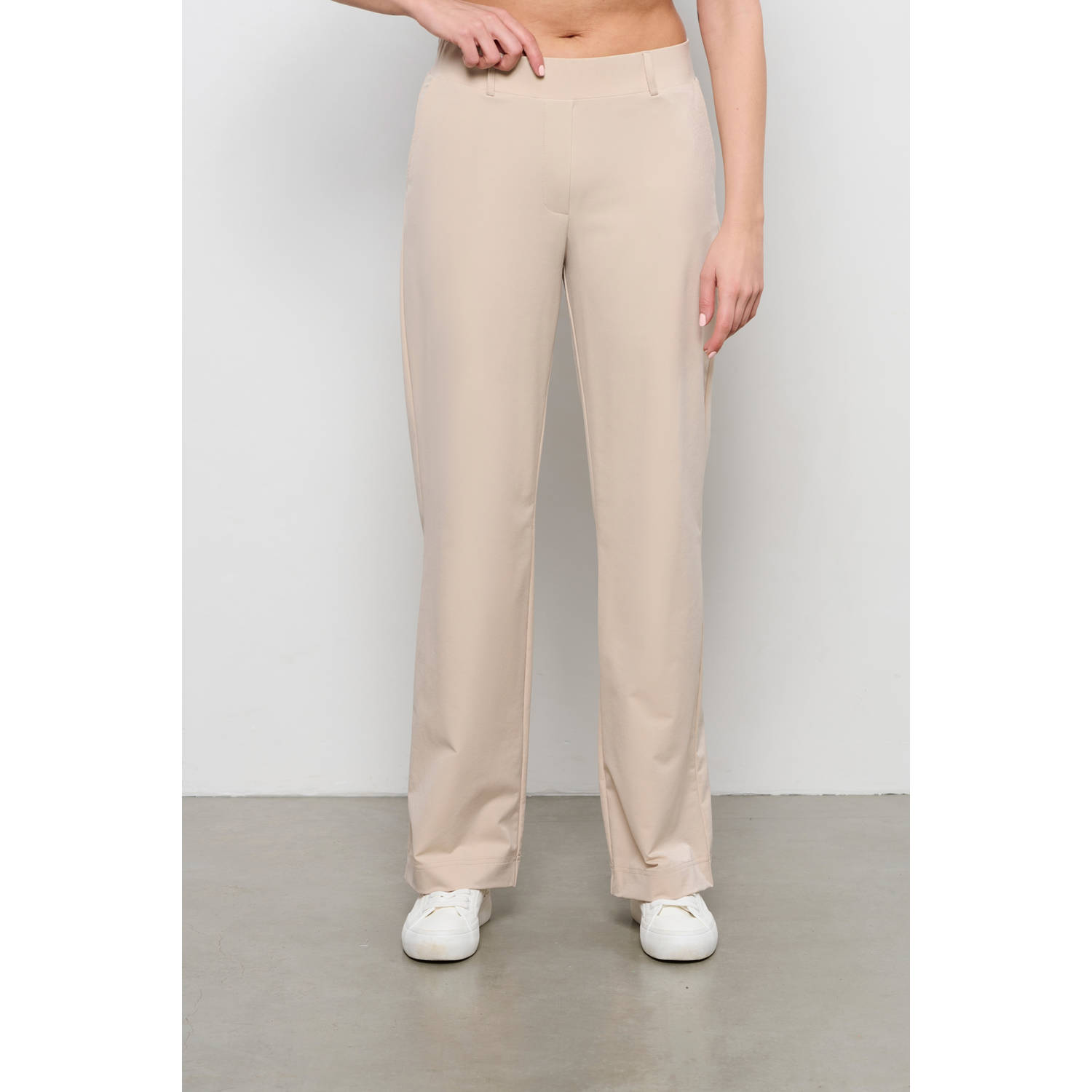 &Co Woman Broek Dames Recht Elegante tijdloze stijl Beige Dames