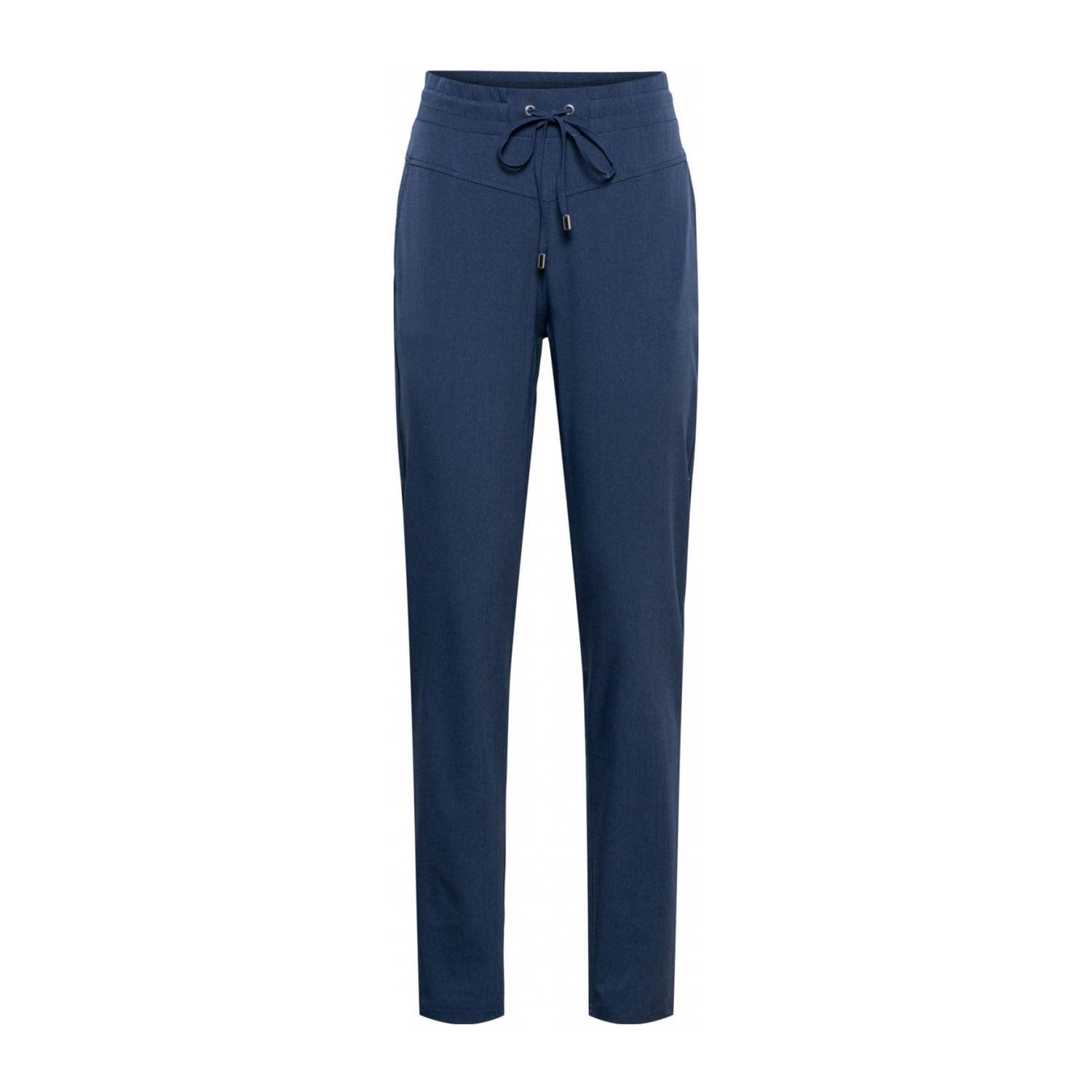&Co Woman slim regular waist broek donkerblauw